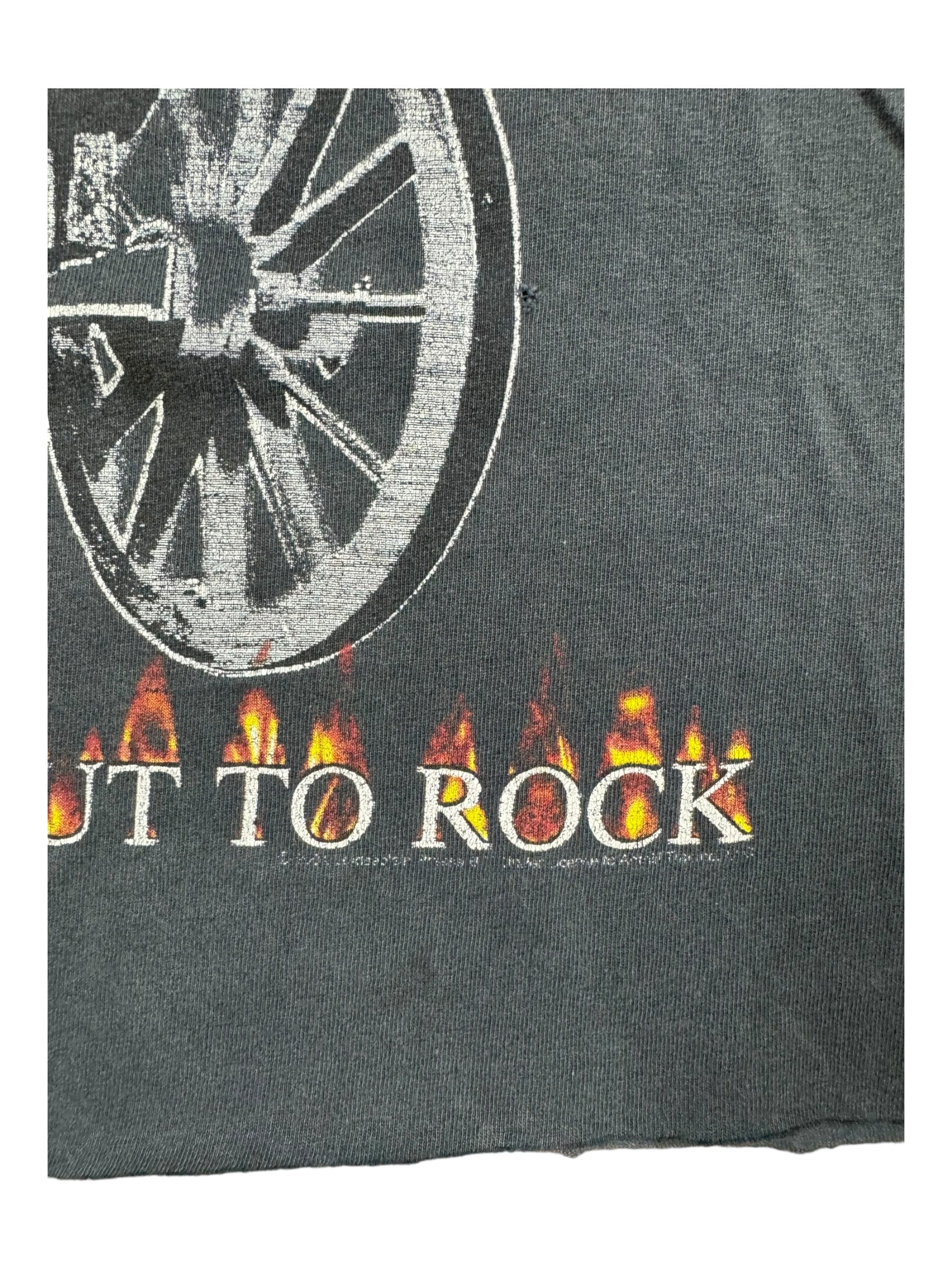 ACDC 00s For those About to Rock Trashed Cutoff Tank Size Medium