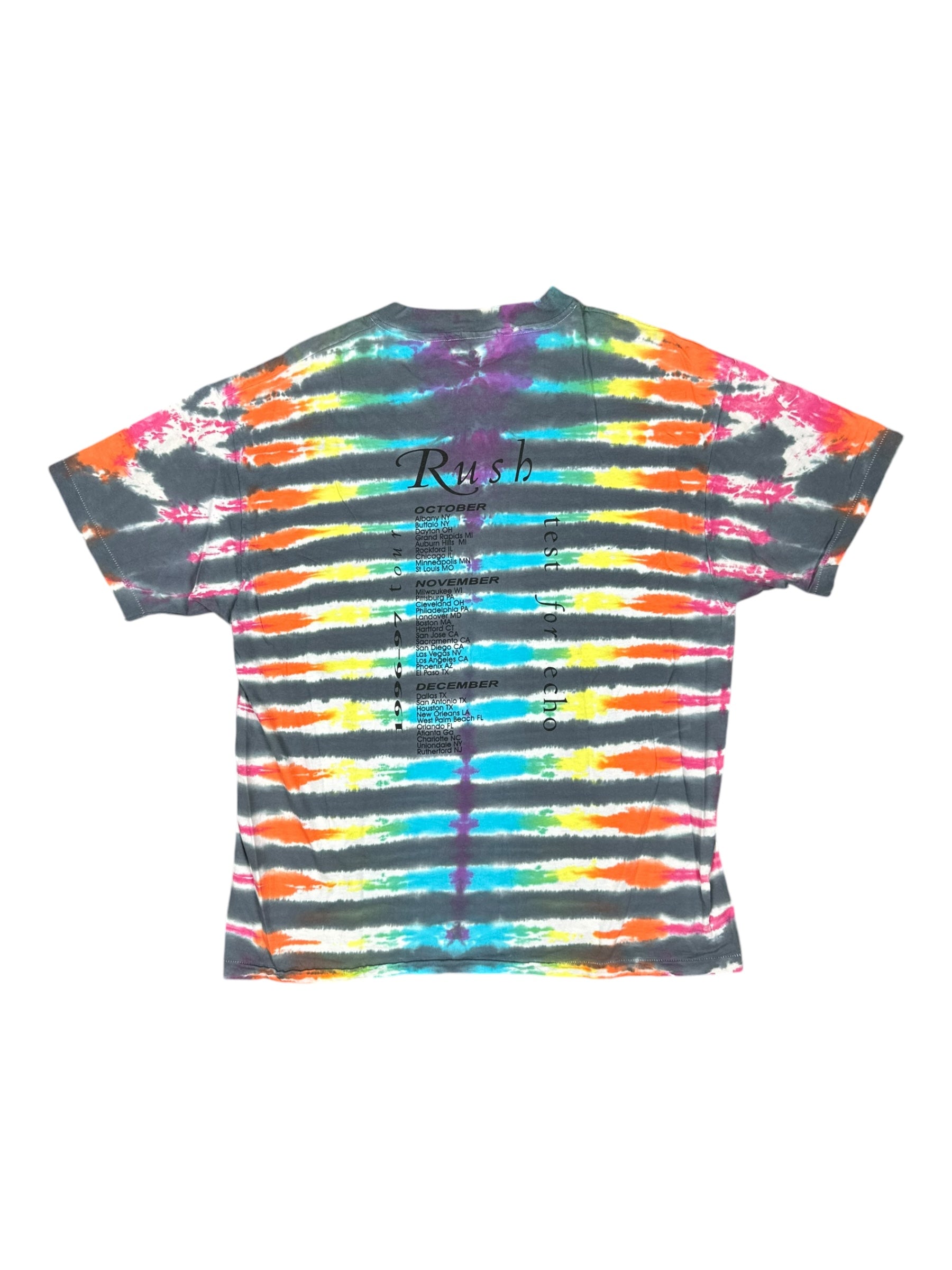 Rush 1997 Test For Echo Tour T Shirt Tie Dye Size XL