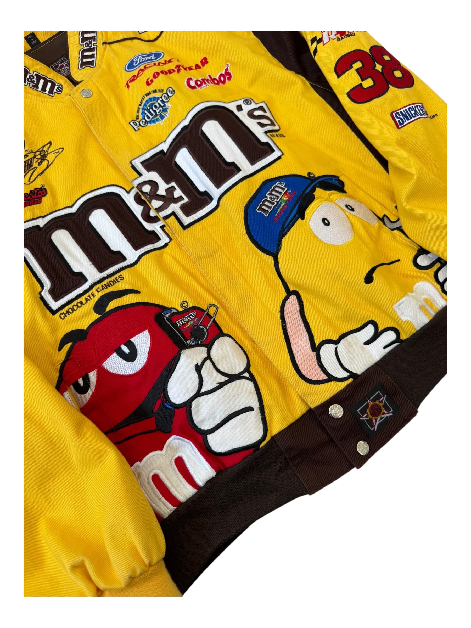 Jeff Hamilton 00s Yellow JH Designs #38 M&M's Racing Team Jacket Size XL