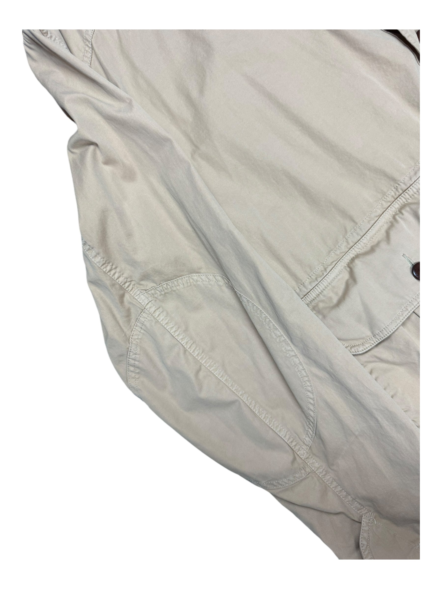 Polo Ralph Lauren 90s Khaki Utility Pocket Jacket Corduroy Collar Size XXL