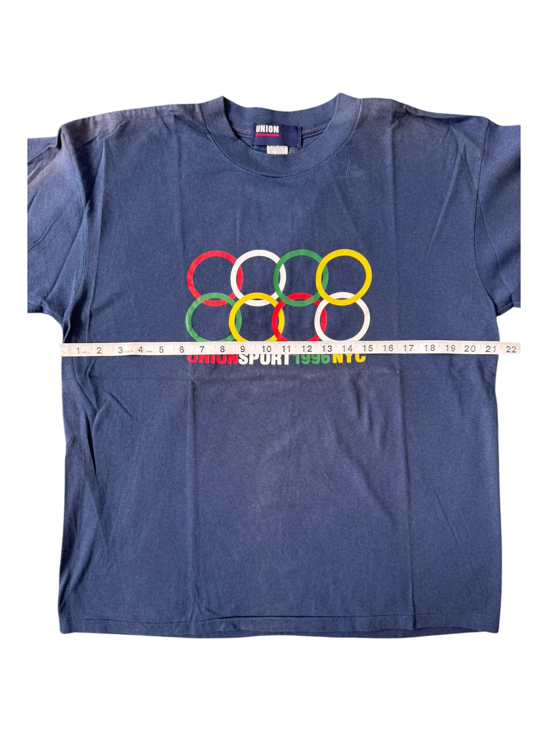 Union 90s Union Sport Rings Logo Navy T-Shirt Size Large