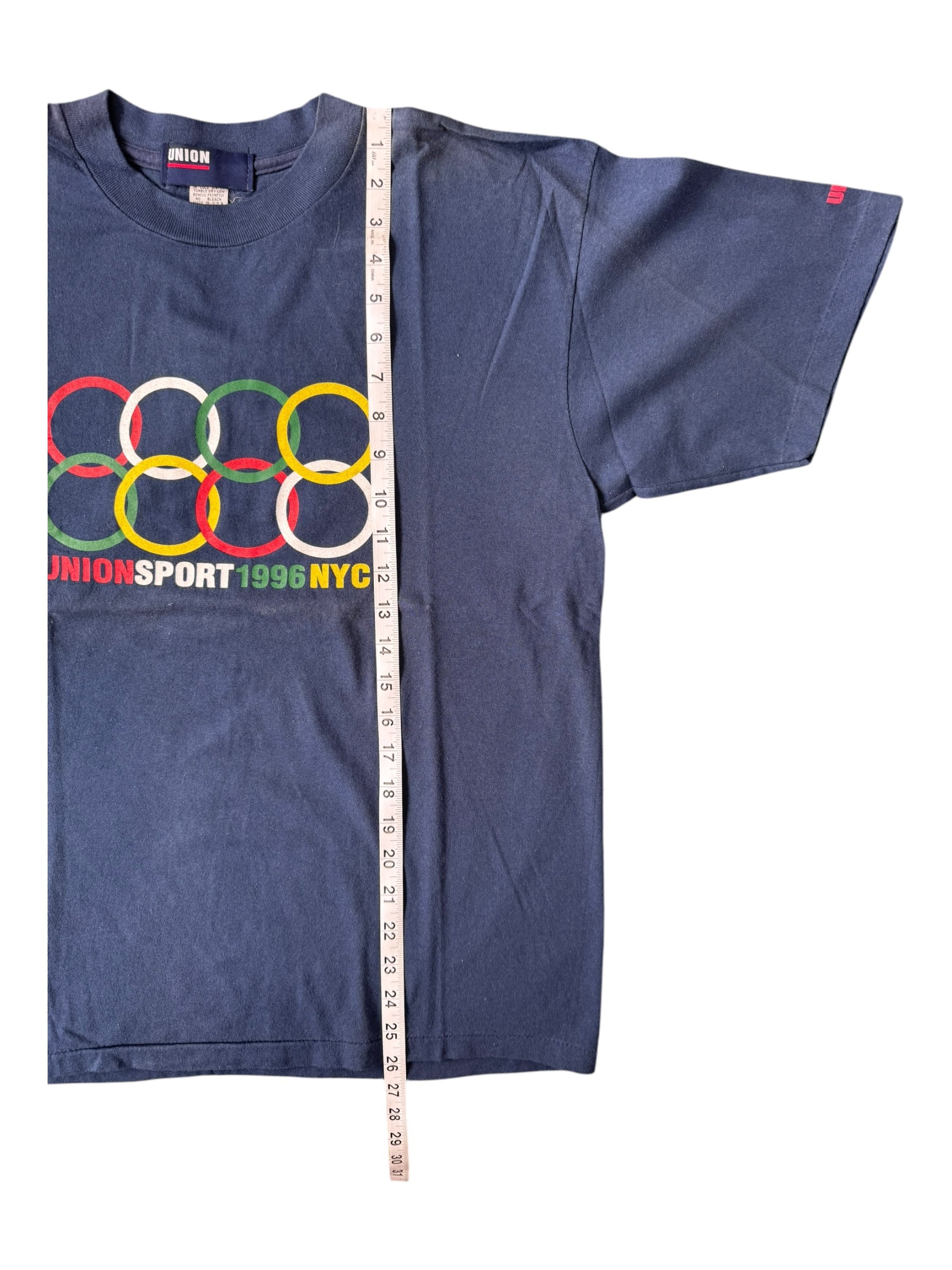 Union 90s Union Sport Rings Logo Navy T-Shirt Size Large