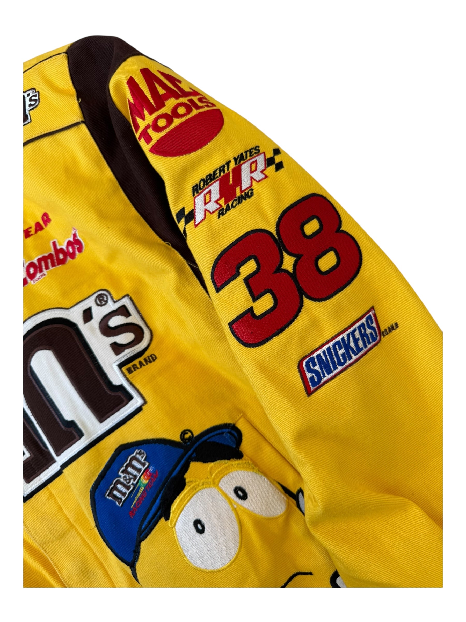 Jeff Hamilton 00s Yellow JH Designs #38 M&M's Racing Team Jacket Size XL