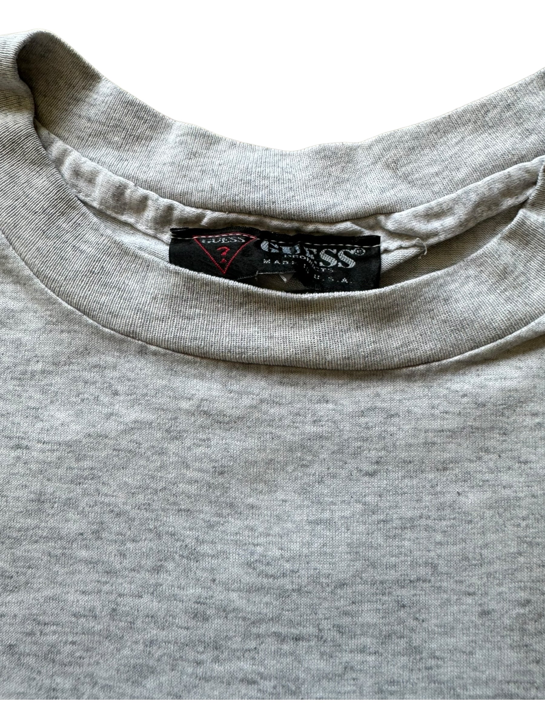 Guess Jeans 90’s Embroidered T-shirt Grey / Burgundy Size Large USA