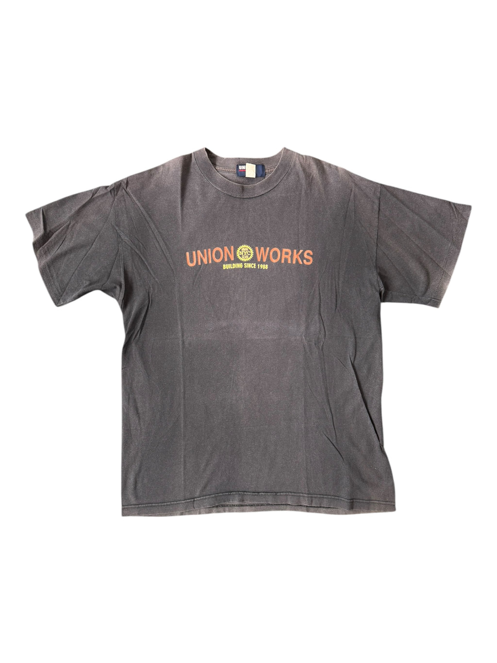 Union 90s Union Works Black Faded T-Shirt Size XL