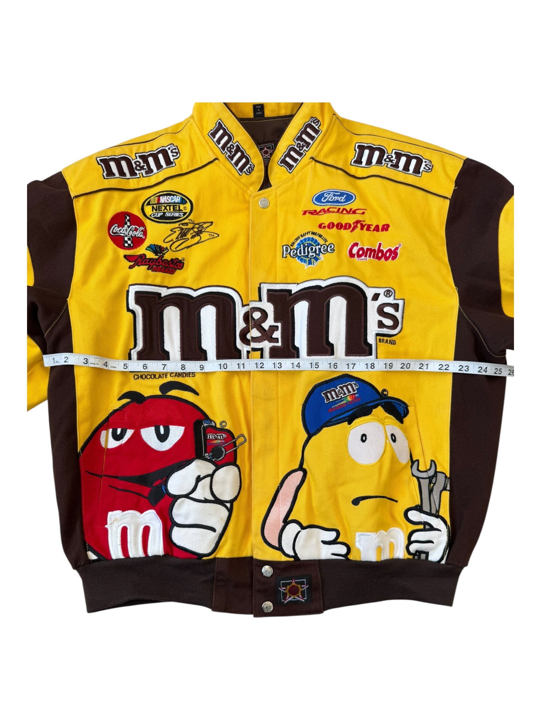 Jeff Hamilton 00s Yellow JH Designs #38 M&M's Racing Team Jacket Size XL