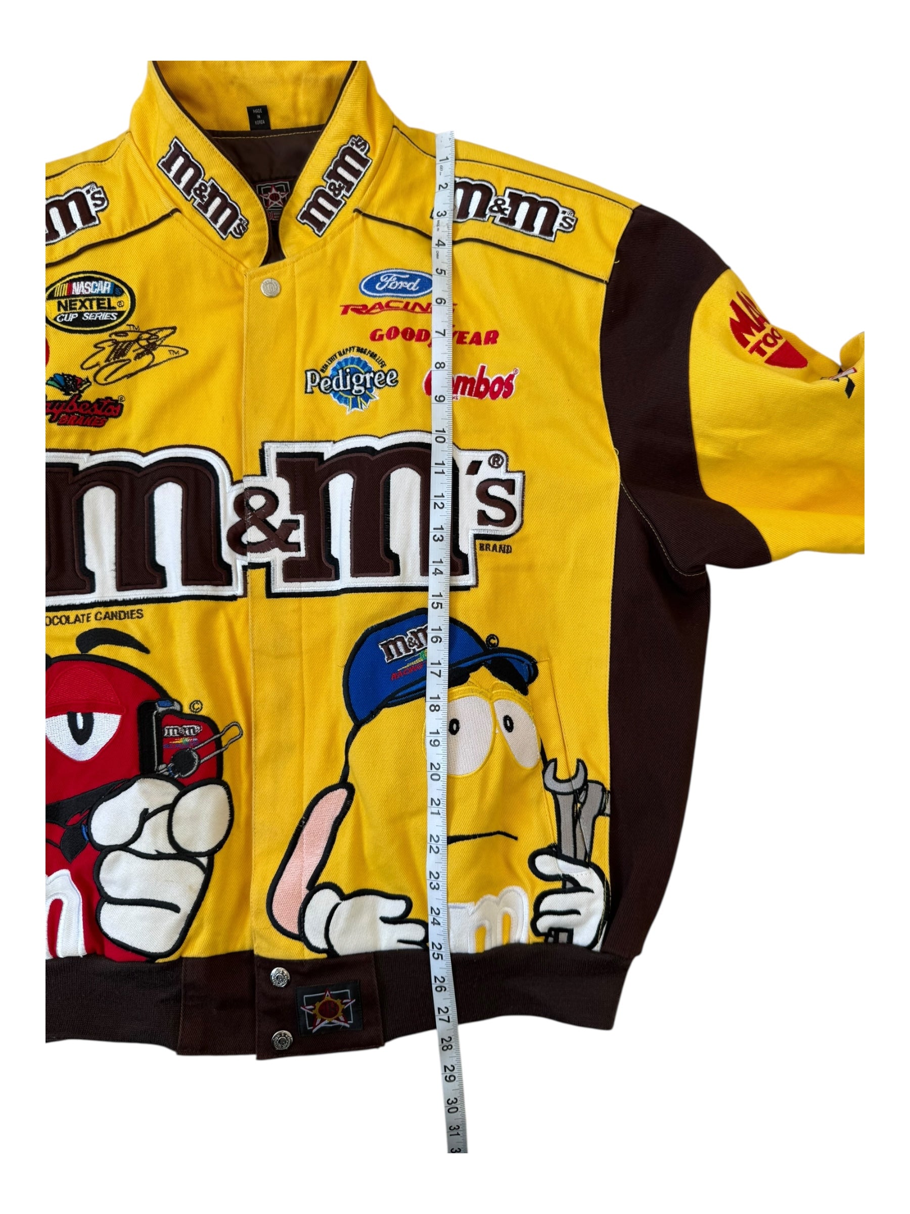 Jeff Hamilton 00s Yellow JH Designs #38 M&M's Racing Team Jacket Size XL