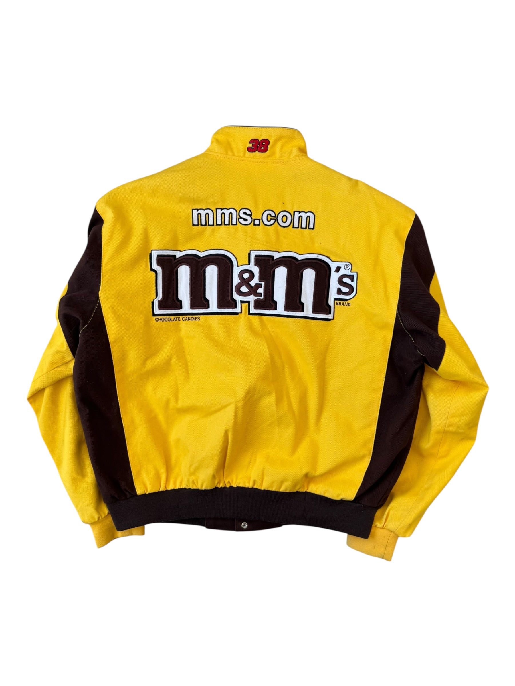 Jeff Hamilton 00s Yellow JH Designs #38 M&M's Racing Team Jacket Size XL
