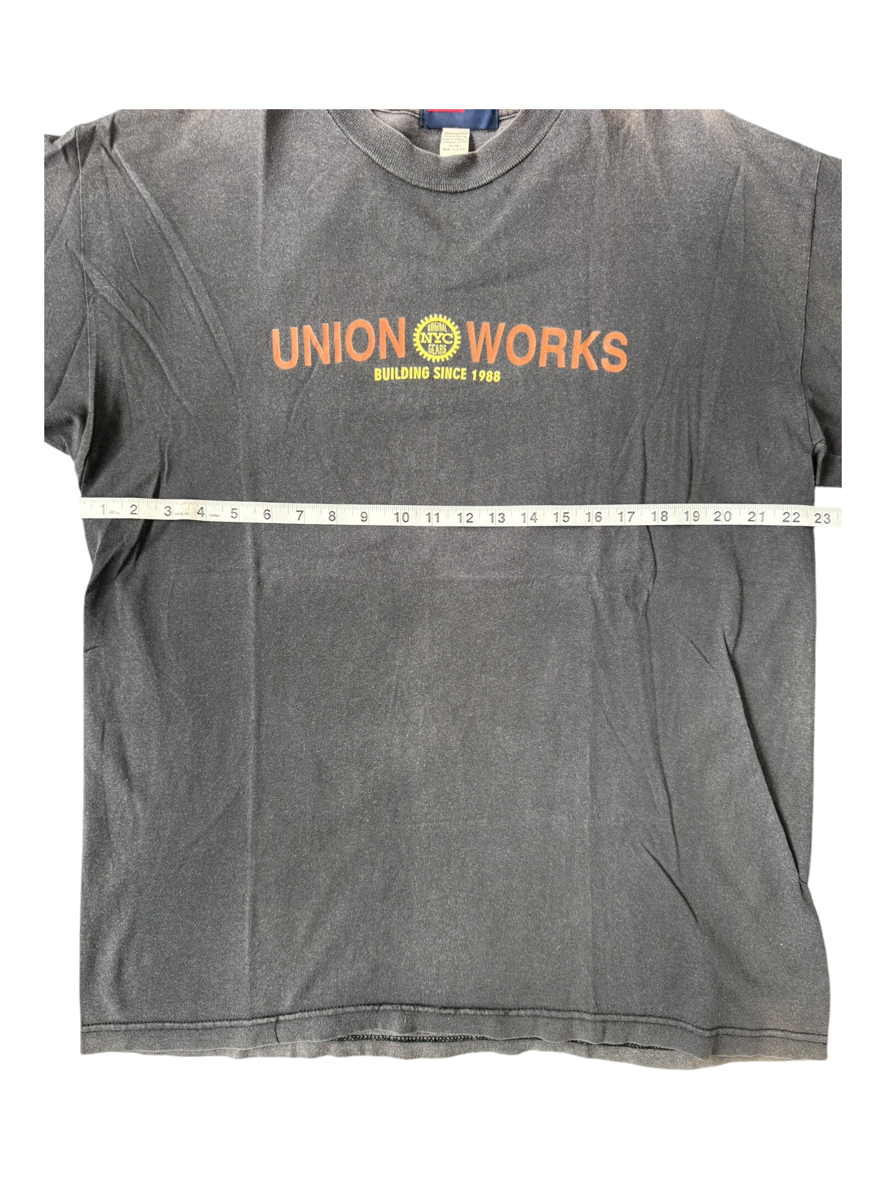 Union 90s Union Works Black Faded T-Shirt Size XL