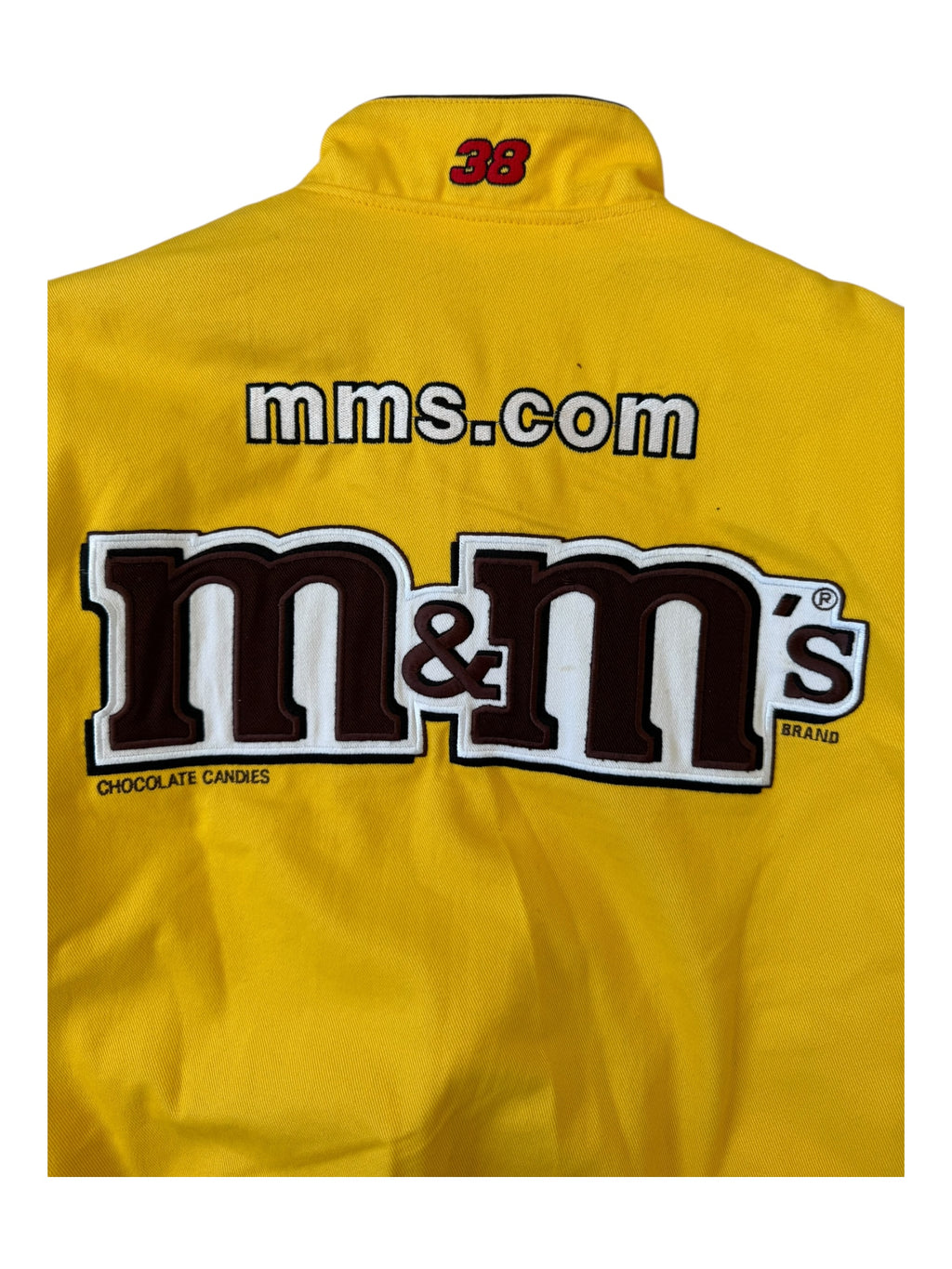 Jeff Hamilton 00s Yellow JH Designs #38 M&M's Racing Team Jacket Size XL