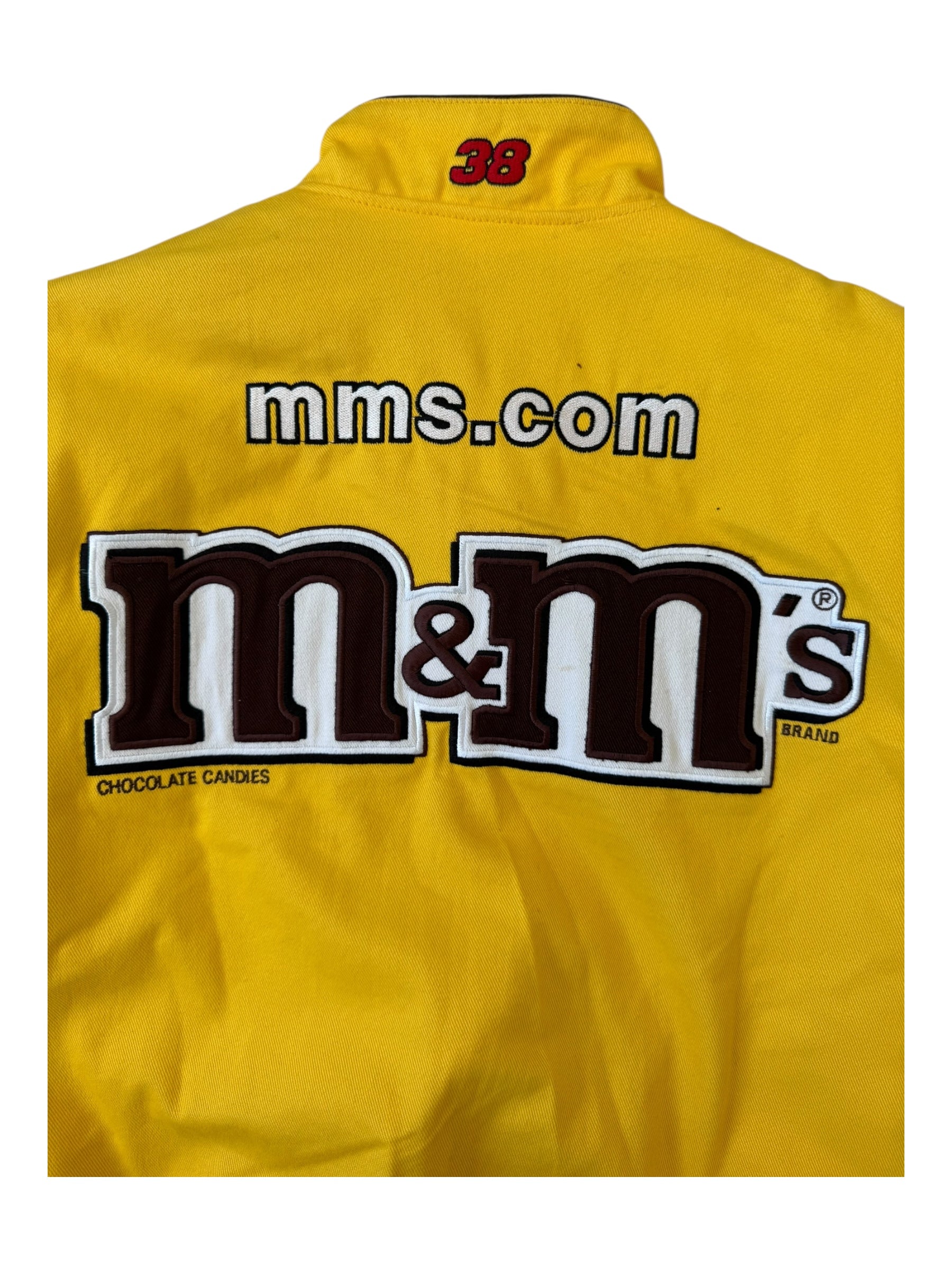 Jeff Hamilton 00s Yellow JH Designs #38 M&M's Racing Team Jacket Size XL
