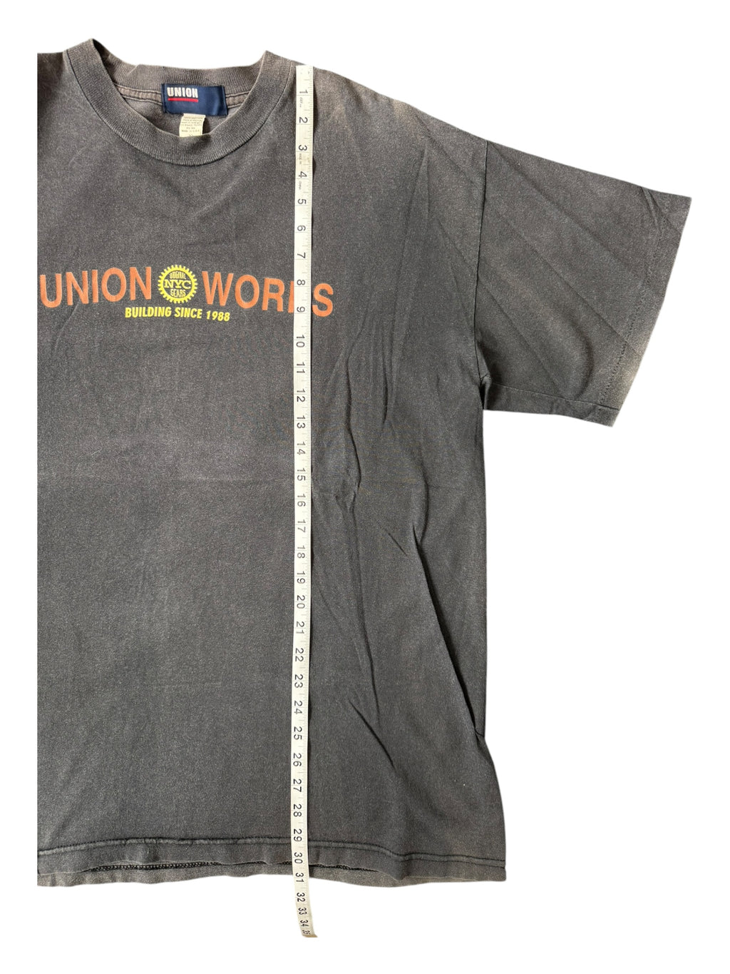 Union 90s Union Works Black Faded T-Shirt Size XL
