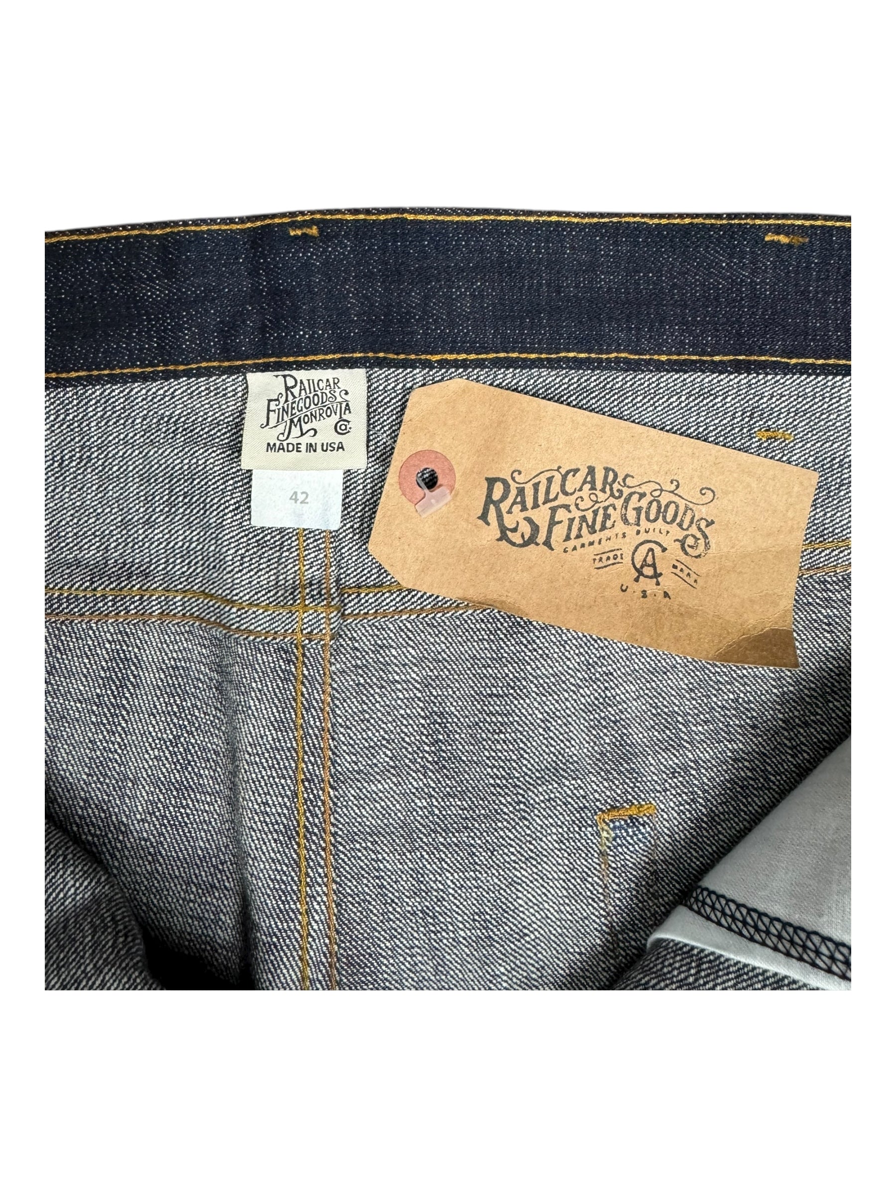 Railcar Fine Goods Monrovia USA Selvedge Jeans Mens 42