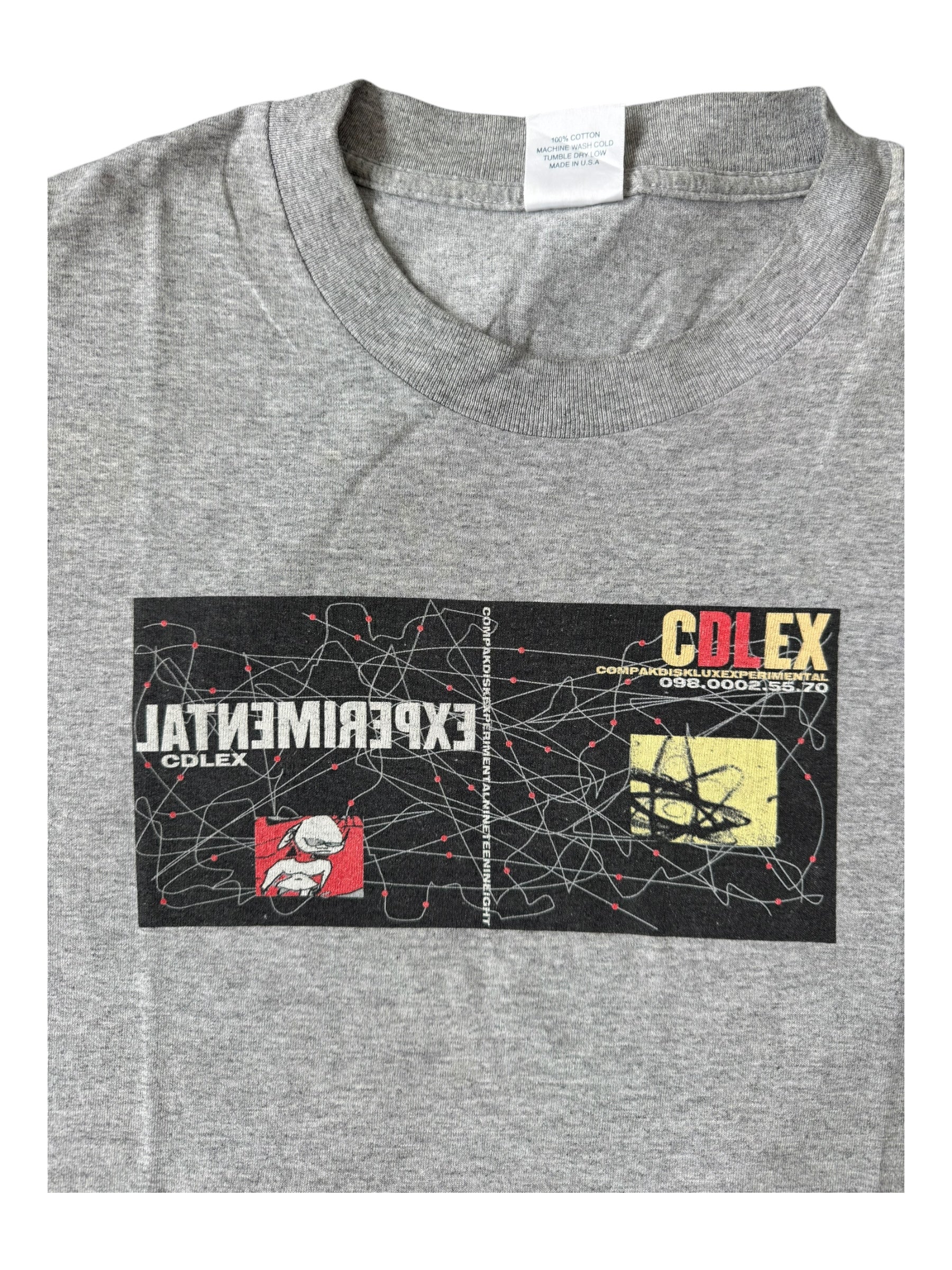 Union 90s Futura CDLEX Experimental Grey T-Shirt Size Large