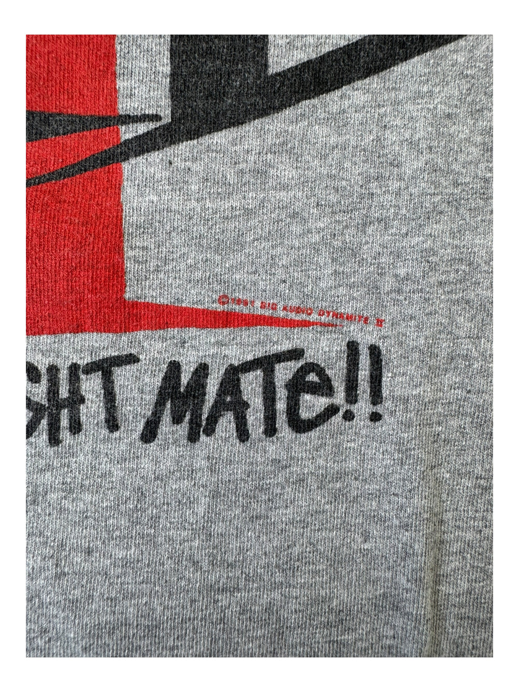 Big Audio Dynamite 90s B.A.D. II Grey T-Shirt Size XL