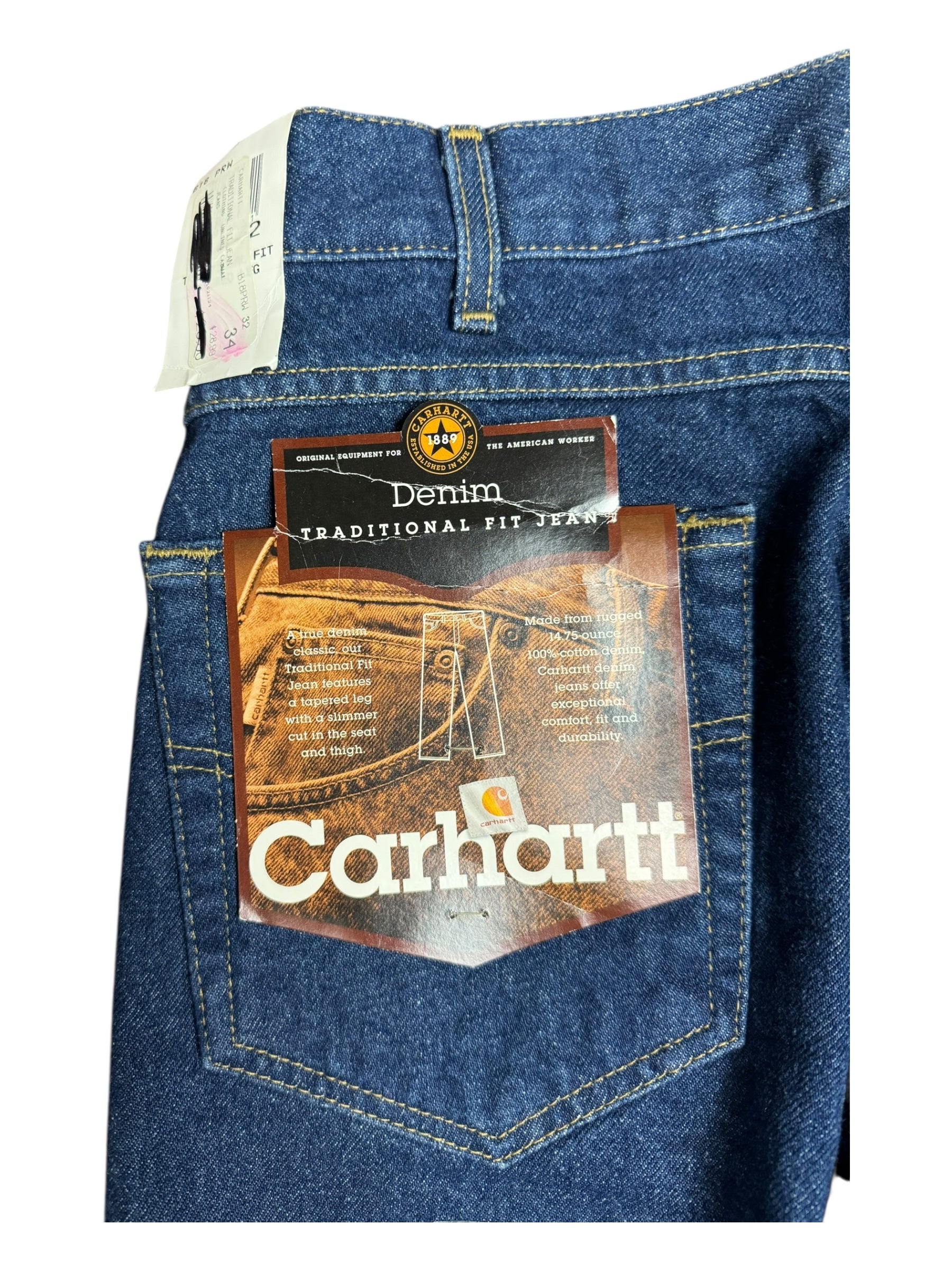 Carhartt Deadstock Denim Jeans w/ Tags Size 34 / 32