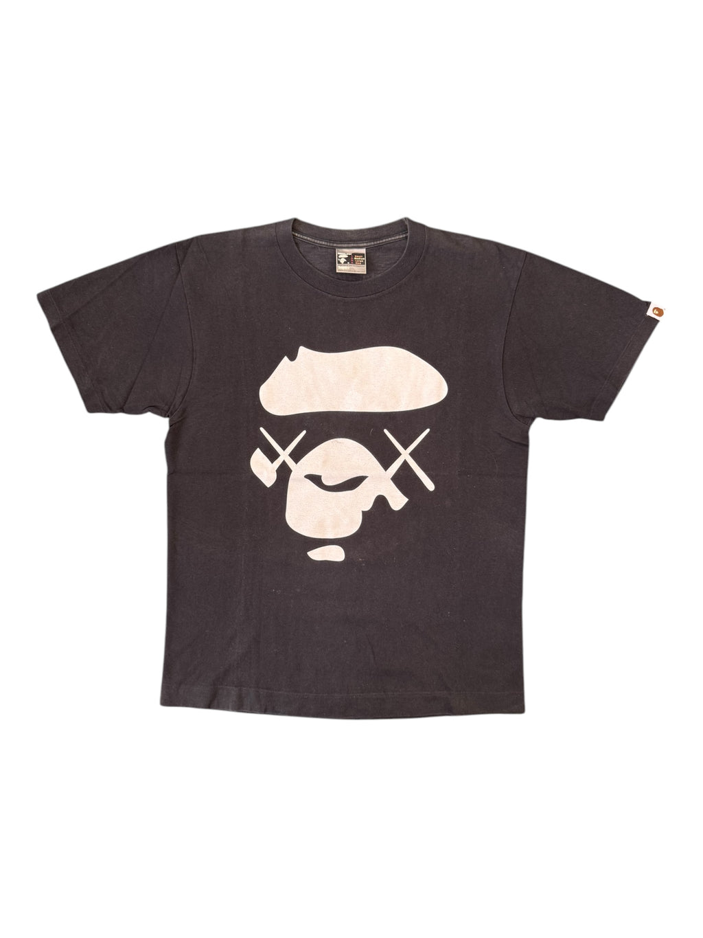 A Bathing Ape 00s Kaws Face Logo Black T-Shirt Size Medium