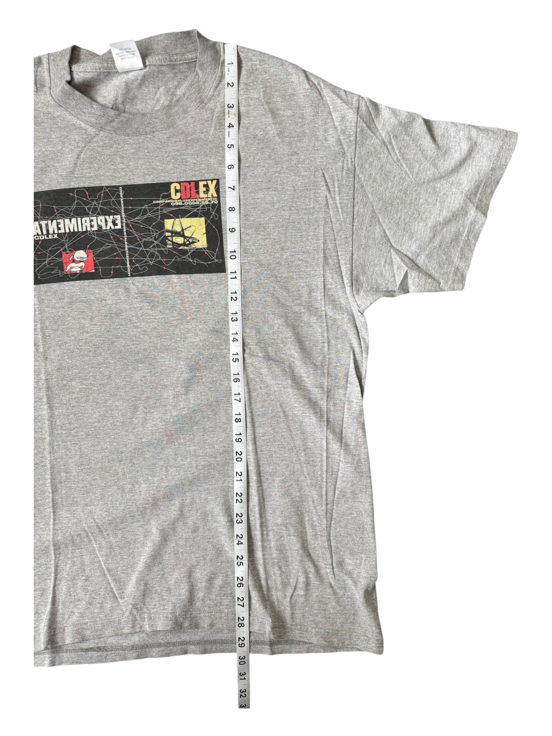 Union 90s Futura CDLEX Experimental Grey T-Shirt Size Large