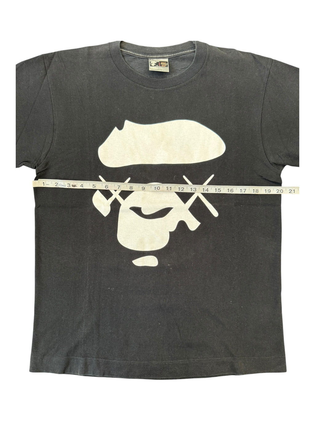 A Bathing Ape 00s Kaws Face Logo Black T-Shirt Size Medium