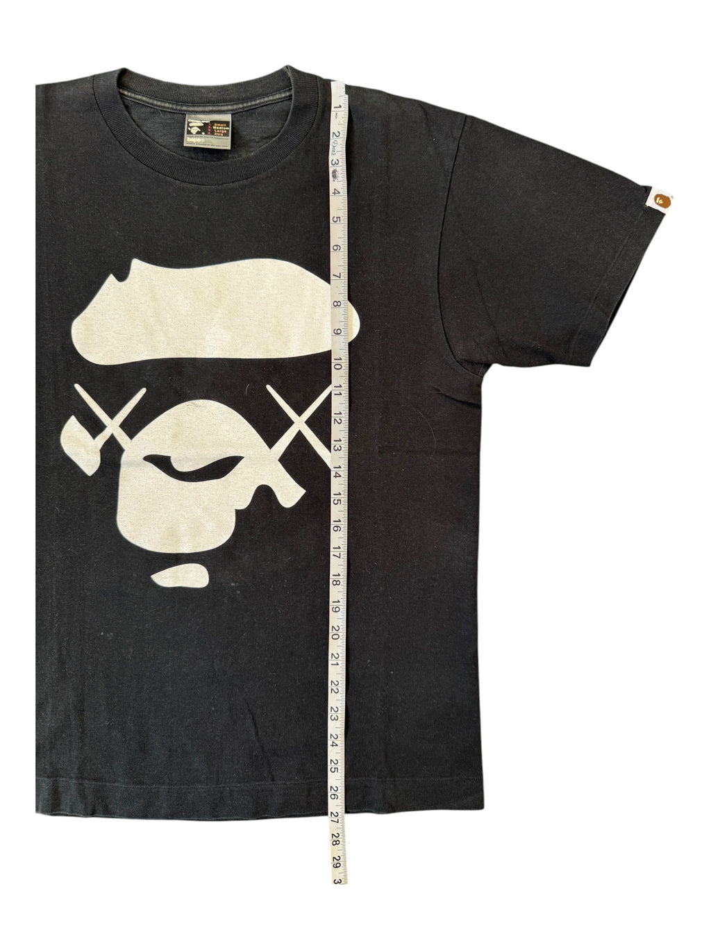 A Bathing Ape 00s Kaws Face Logo Black T-Shirt Size Medium