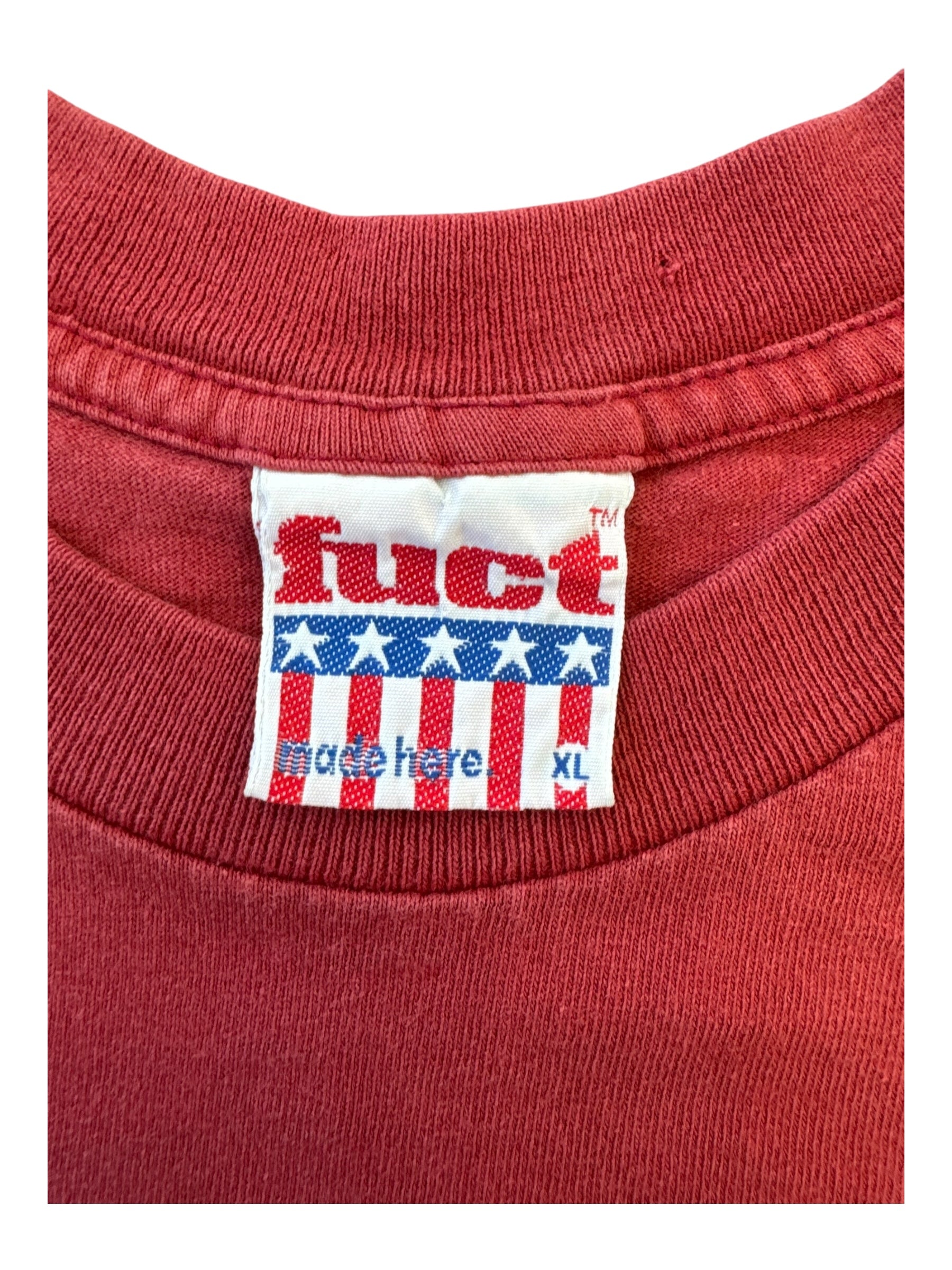 Fuct 90s Red Ape Box Logo Size XL