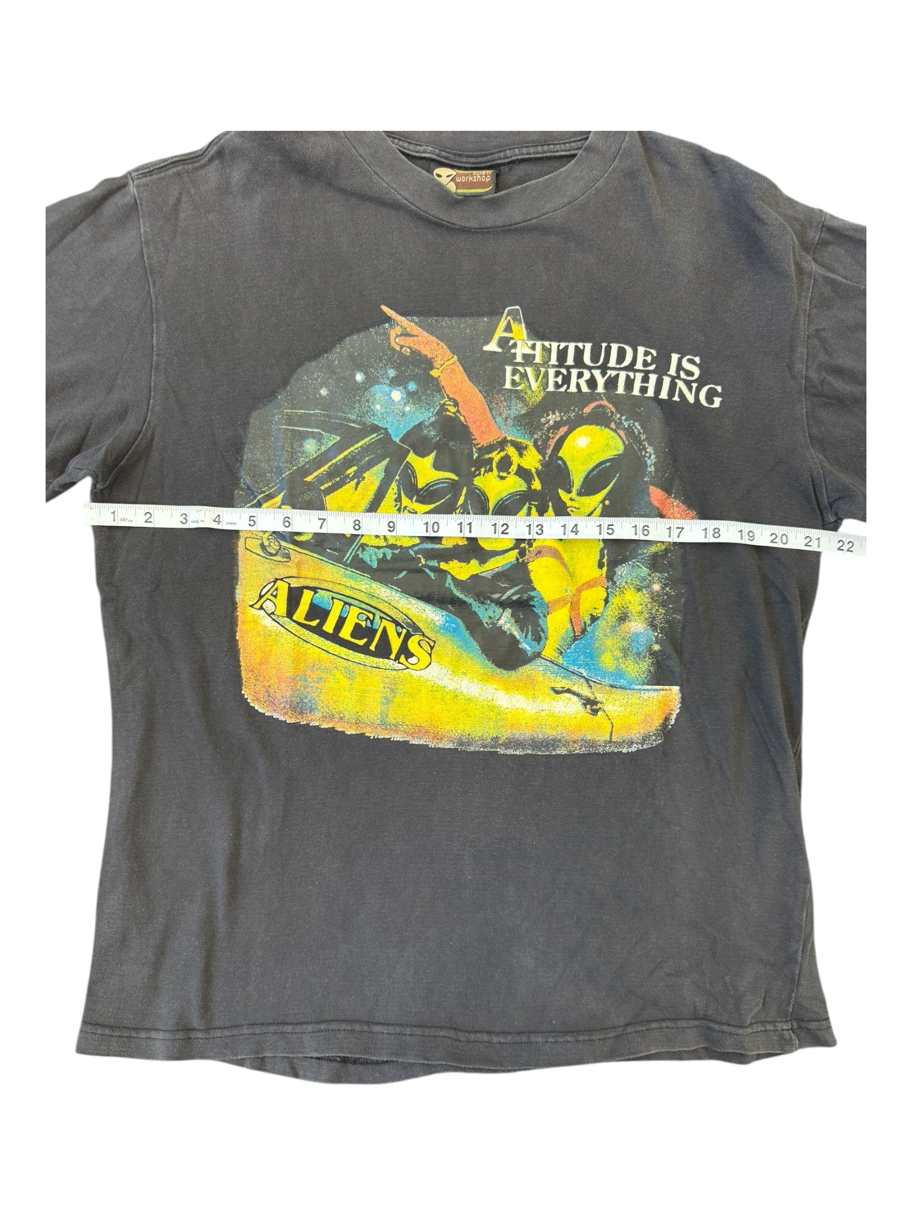 Aliens 90s Attitude is Everything Black T-Shirt Alien Workshop Tag Size Large