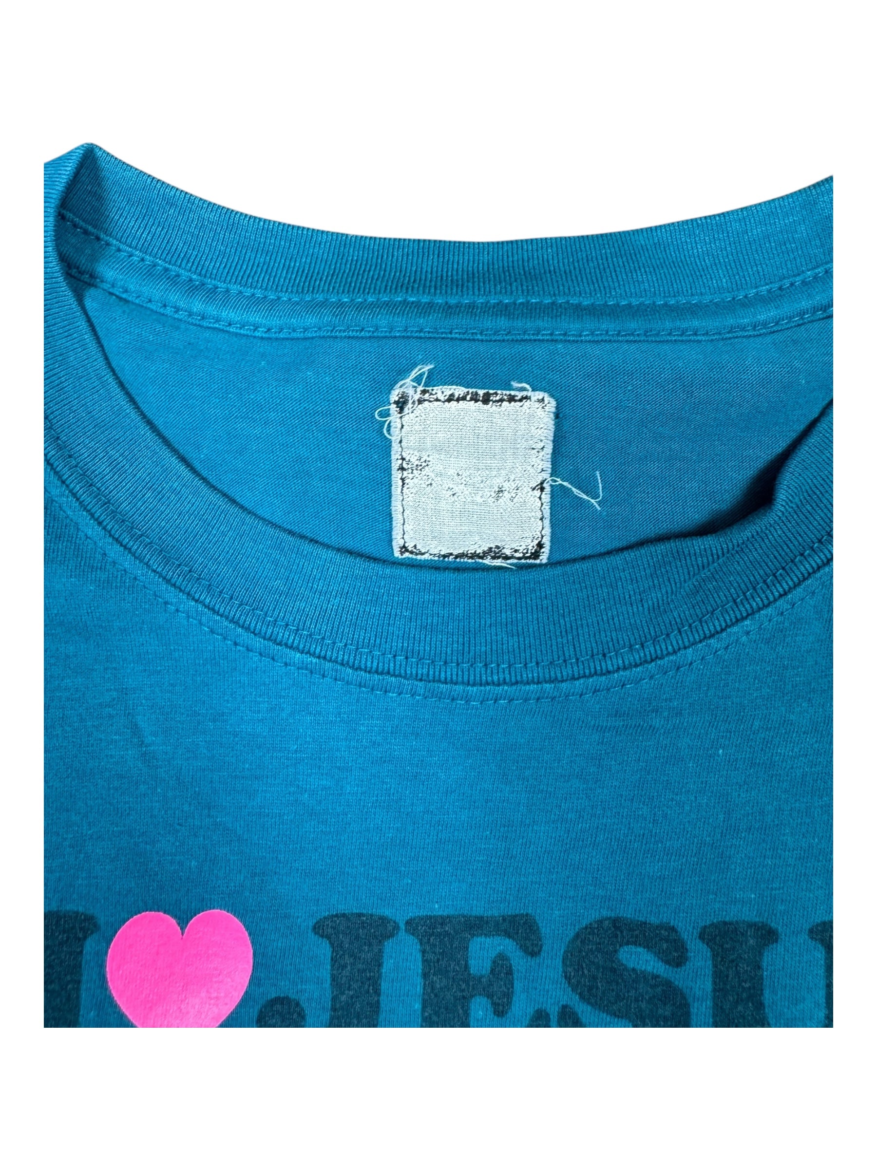 Teal 90s Teal I Love Jesus T-Shirt Small