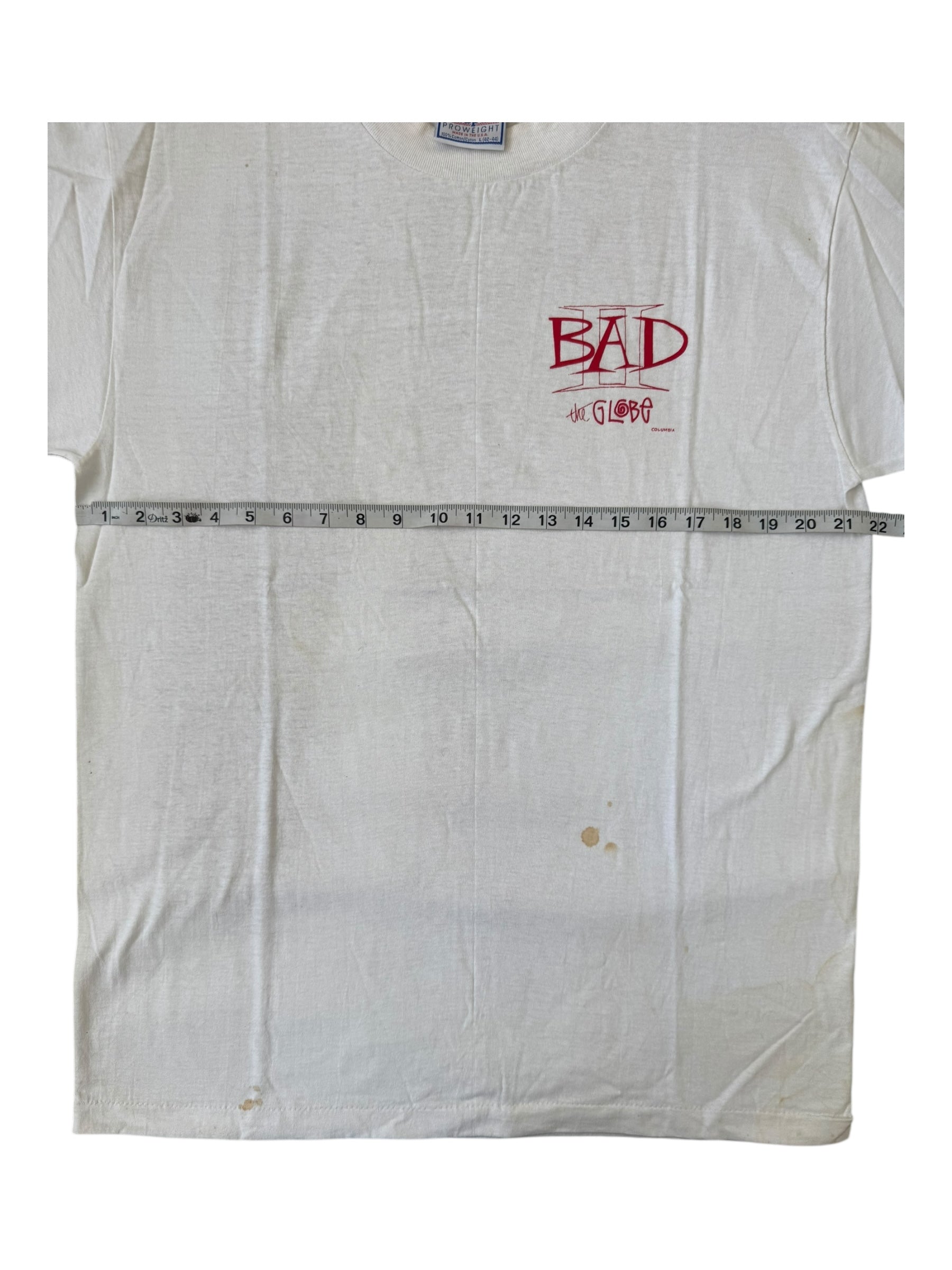 Big Audio Dynamite 90s B.A.D. II The Globe White T-Shirt Size Large