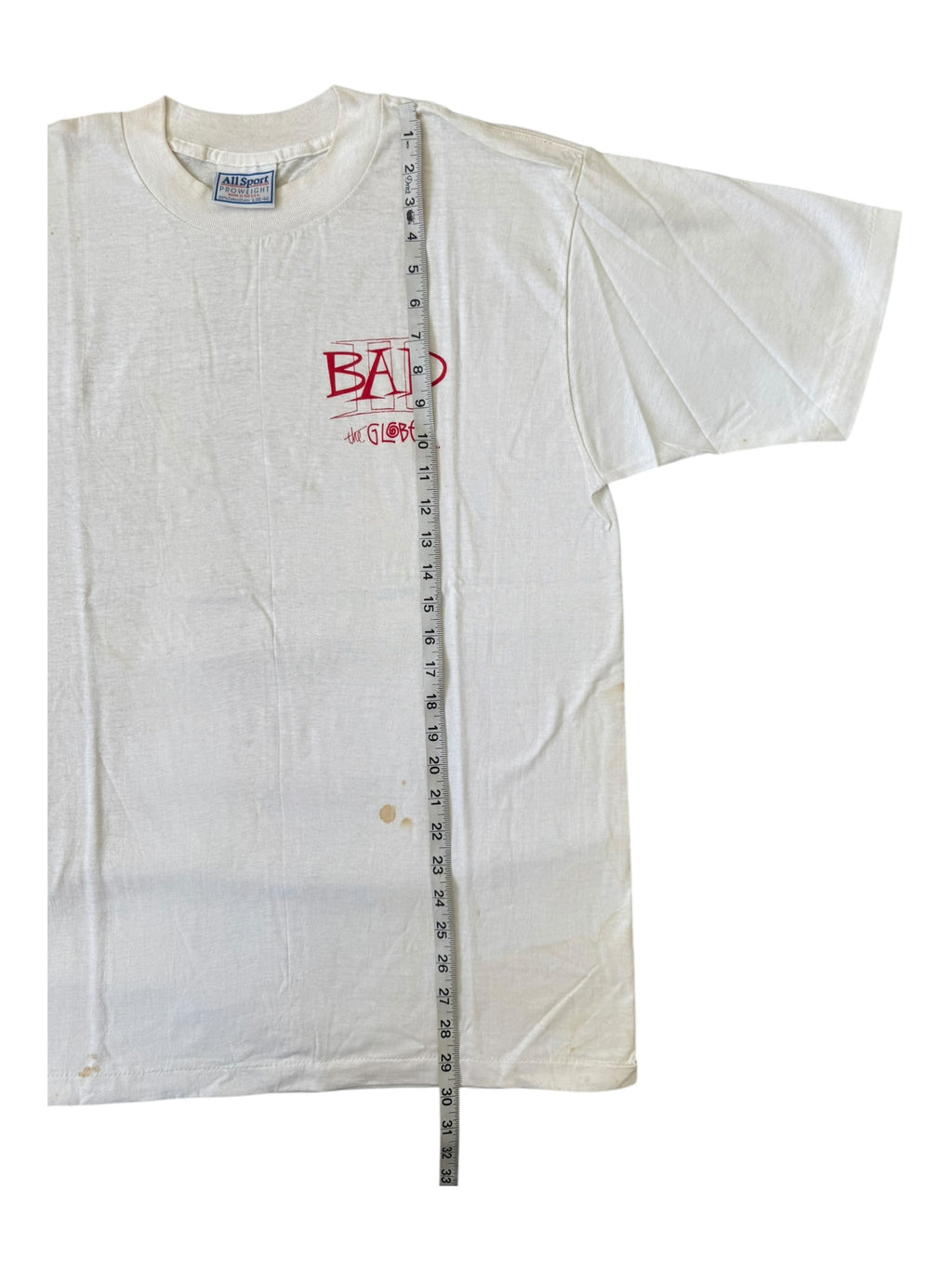 Big Audio Dynamite 90s B.A.D. II The Globe White T-Shirt Size Large