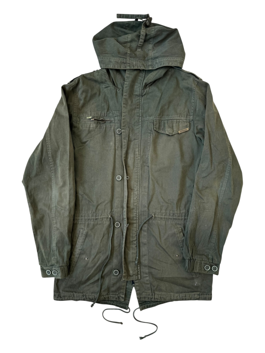 Stussy 00s Green Army Trench Coat Size Medium