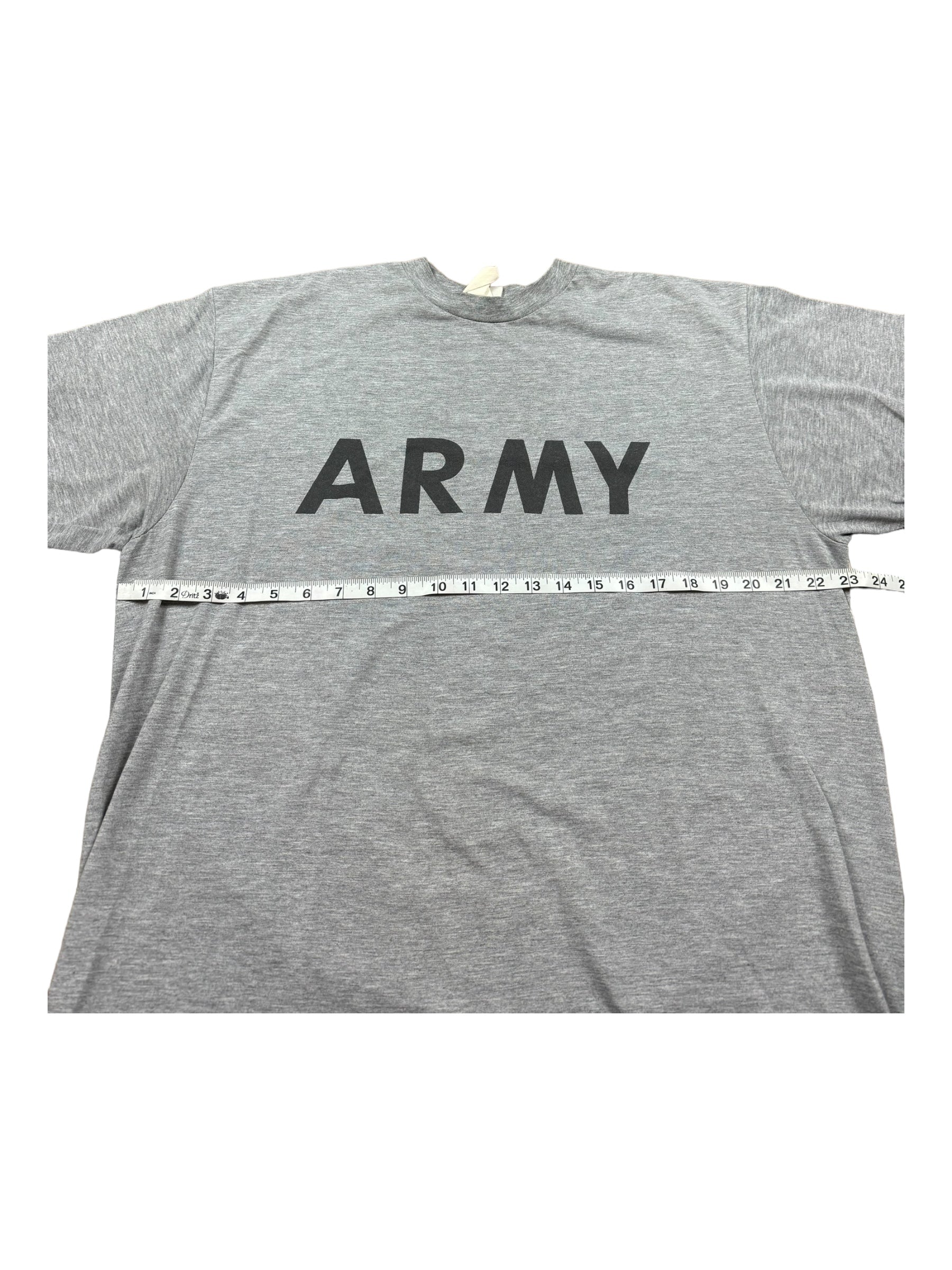 Army 90s Shirt Mens XL Military Fitness Uniform Tee USA Made Gray