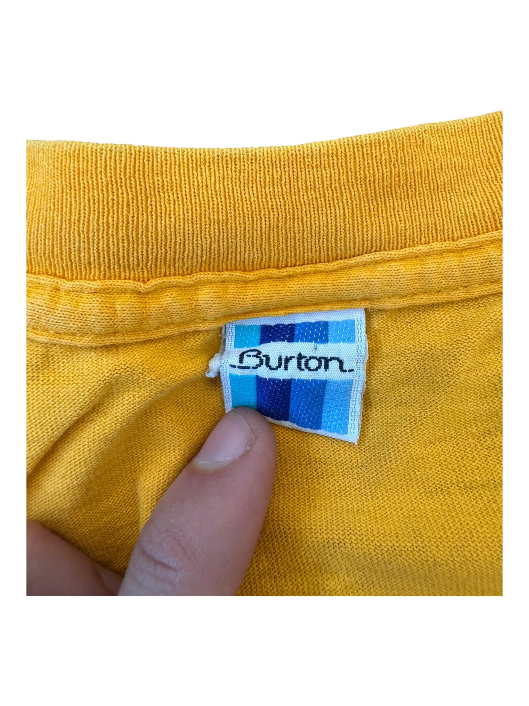Burton Snowboards 90s Yellow Mountains Logo Size Large