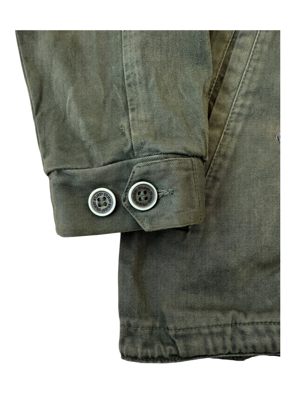 Stussy 00s Green Army Trench Coat Size Medium