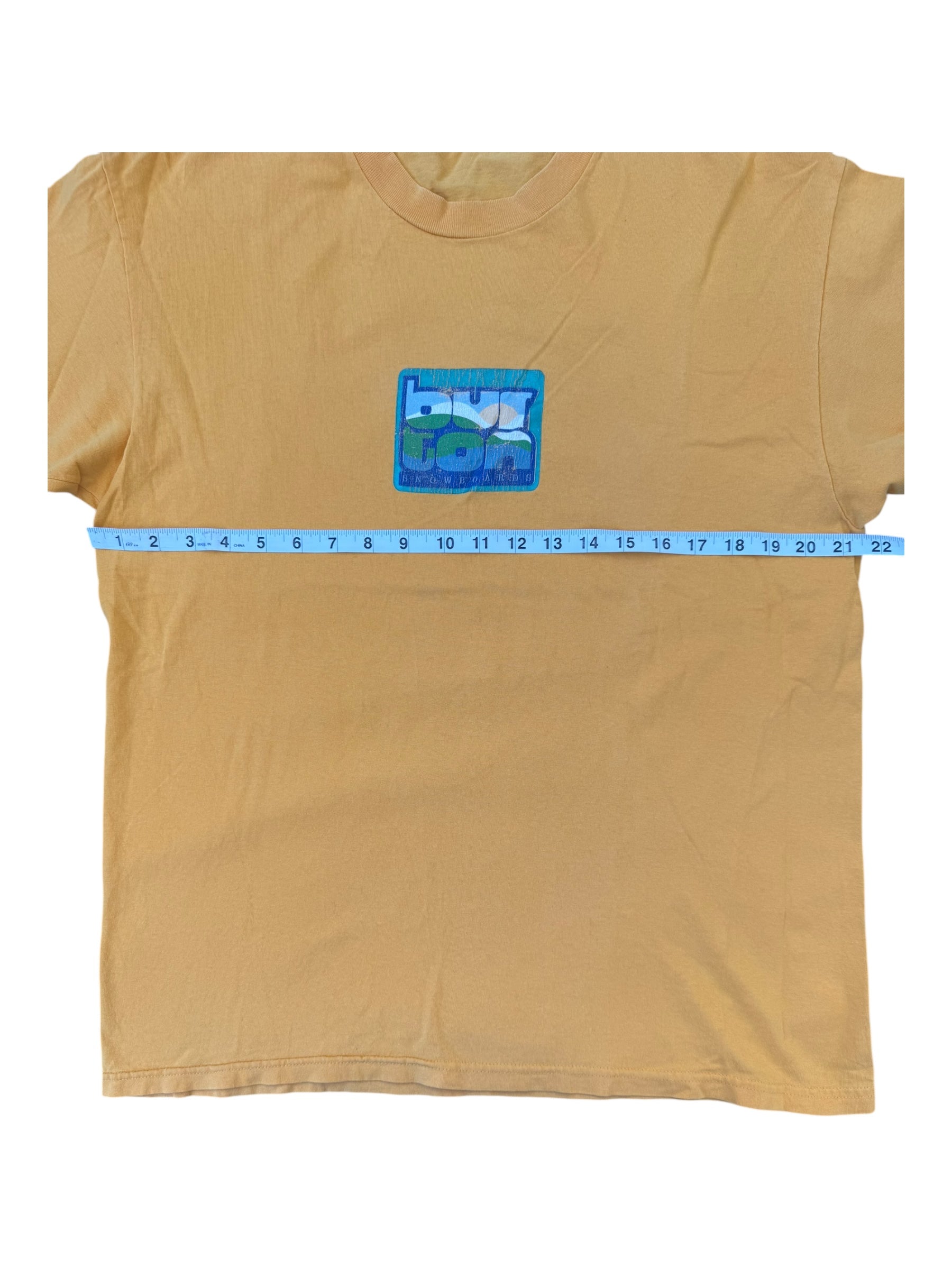 Burton Snowboards 90s Yellow Mountains Logo Size Large