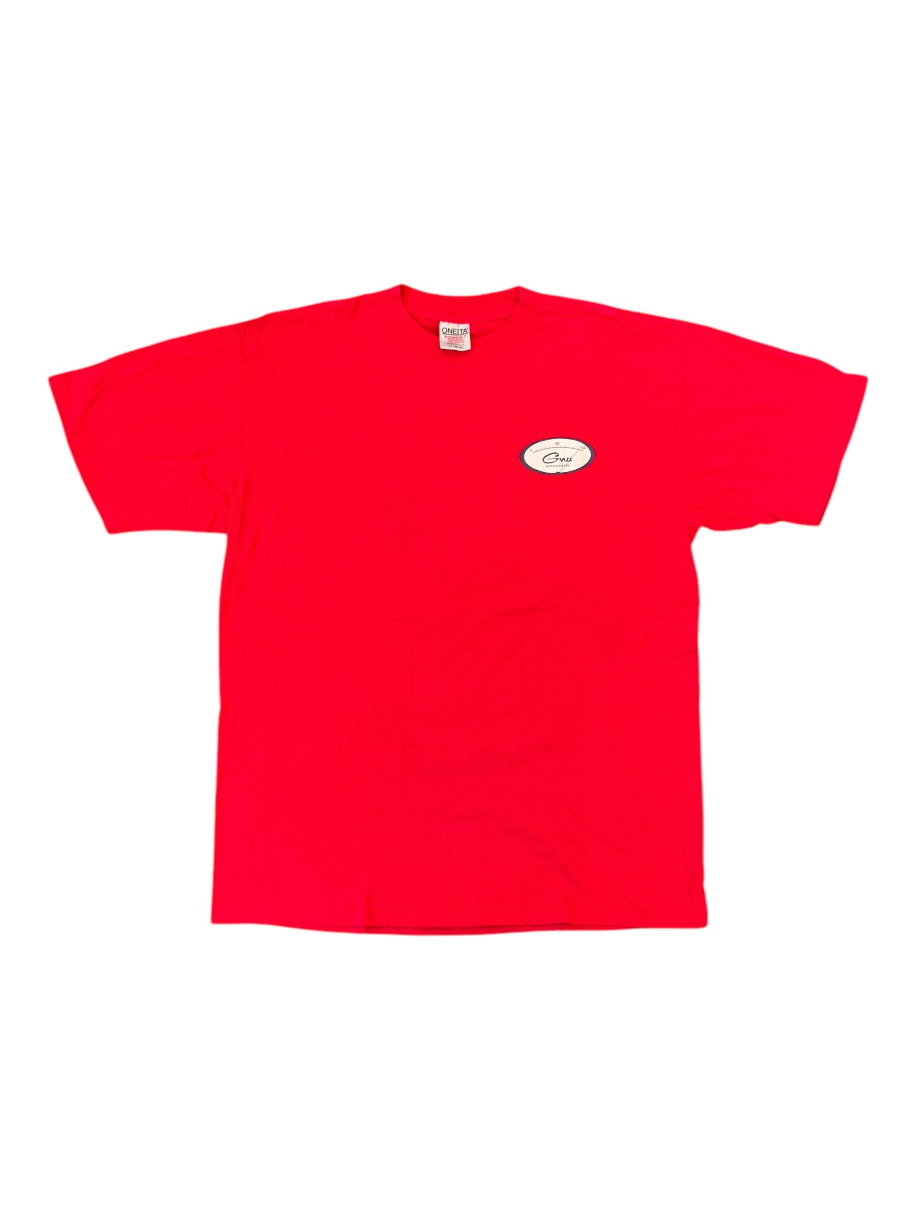 GNU Snowboards 90s Red Monkey T-Shirt Size XL