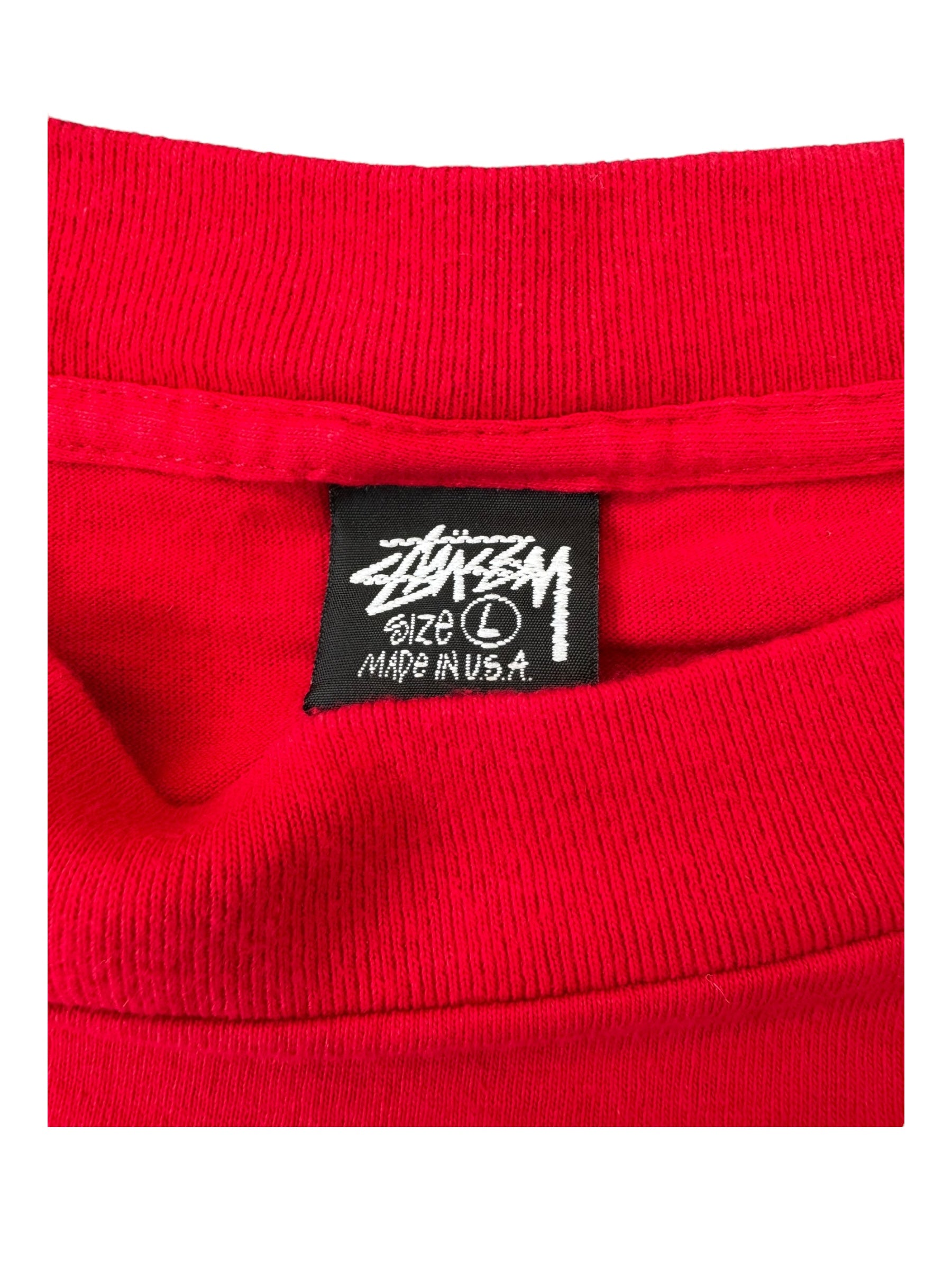 Stussy 90s Stussy Tribe Red T-Shirt Size Large