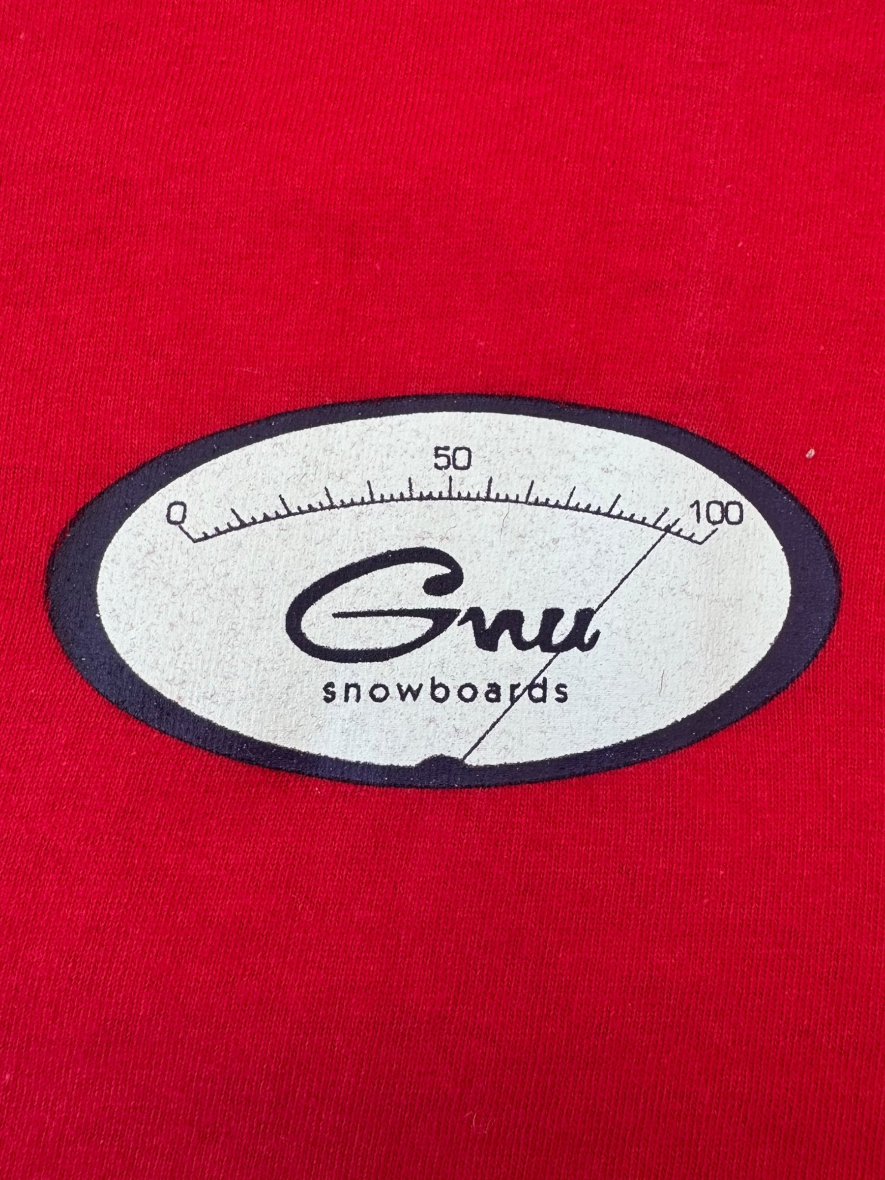 GNU Snowboards 90s Red Monkey T-Shirt Size XL