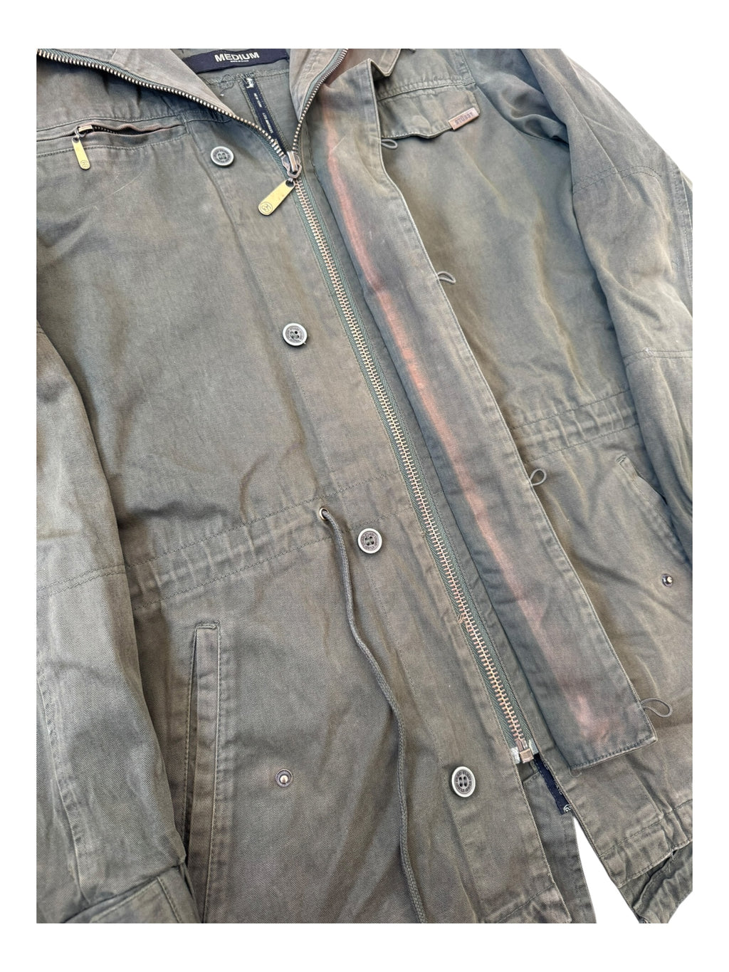 Stussy 00s Green Army Trench Coat Size Medium