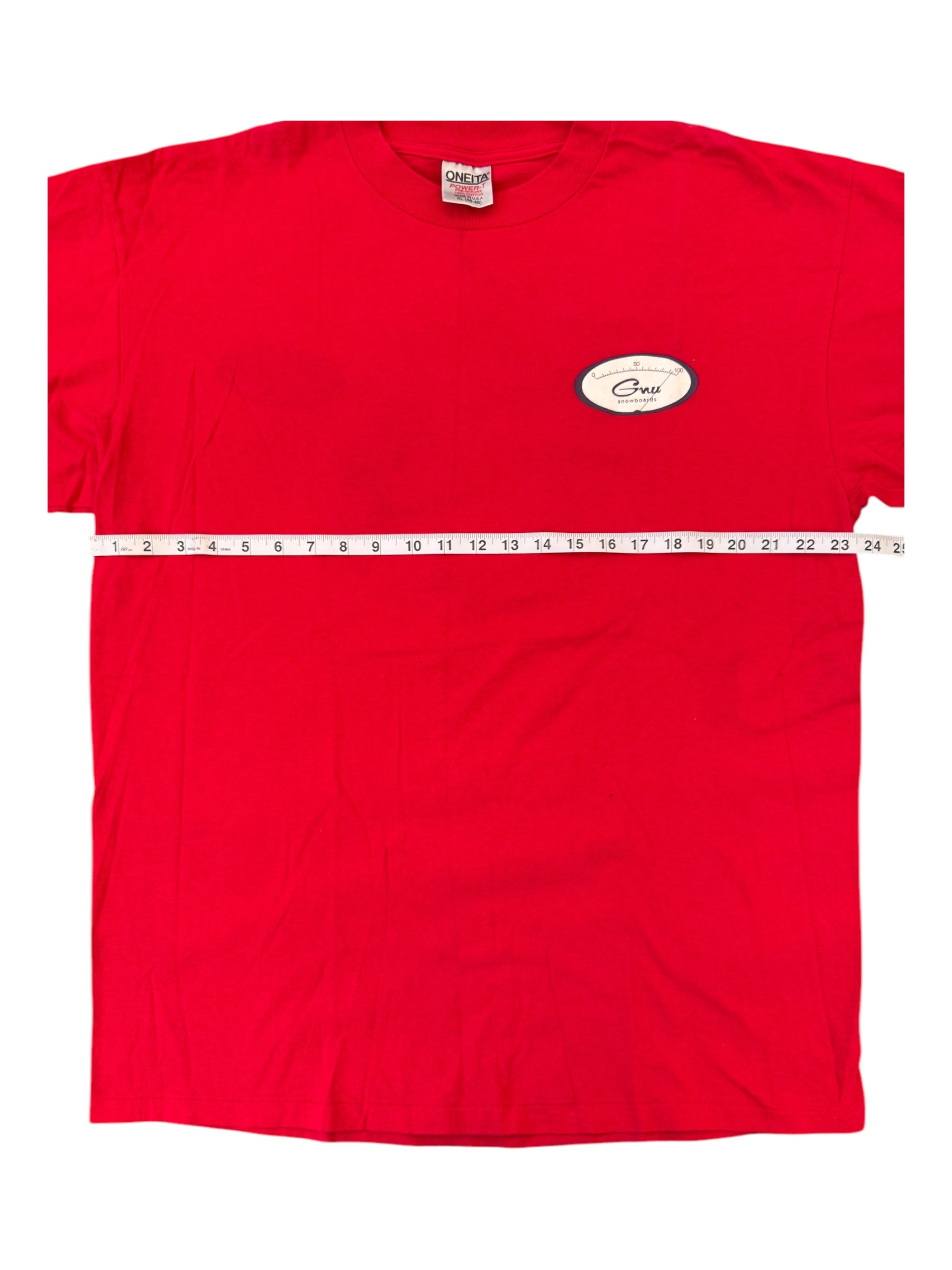 GNU Snowboards 90s Red Monkey T-Shirt Size XL