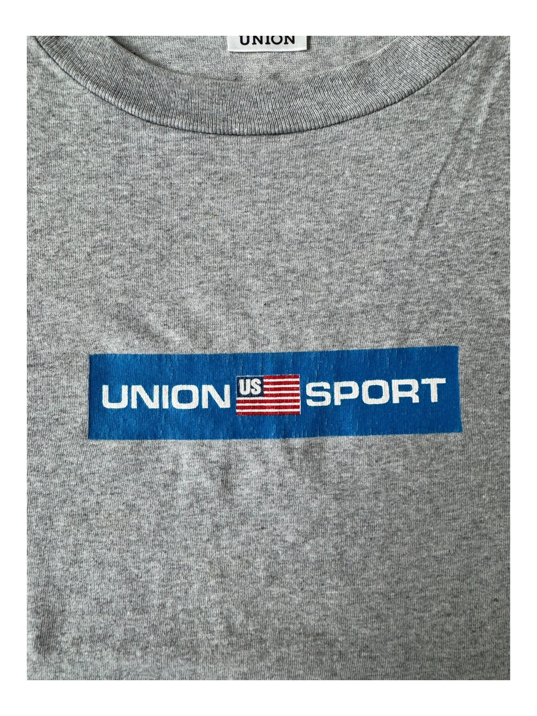 Union 90s Union Sport Logo Grey T-Shirt Size Large