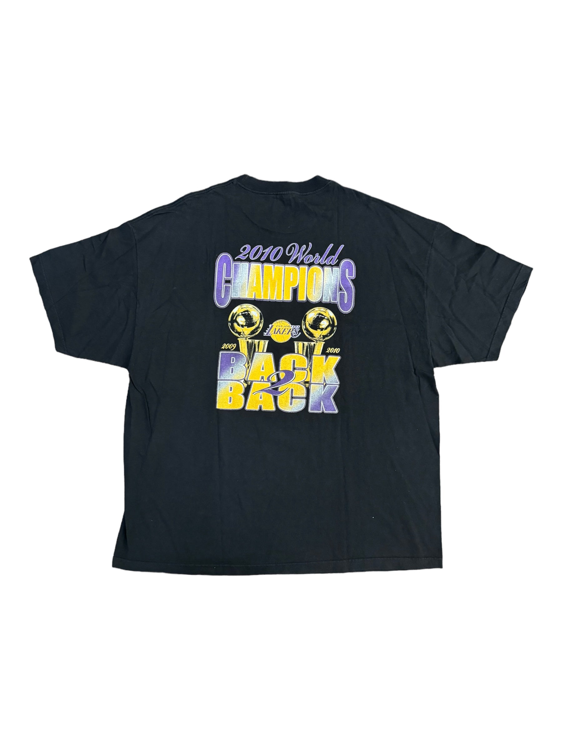 Los Angeles Lakers Back 2 Back Champions 2009-2010 Kobe Bryant T-Shirt Men's 3XL