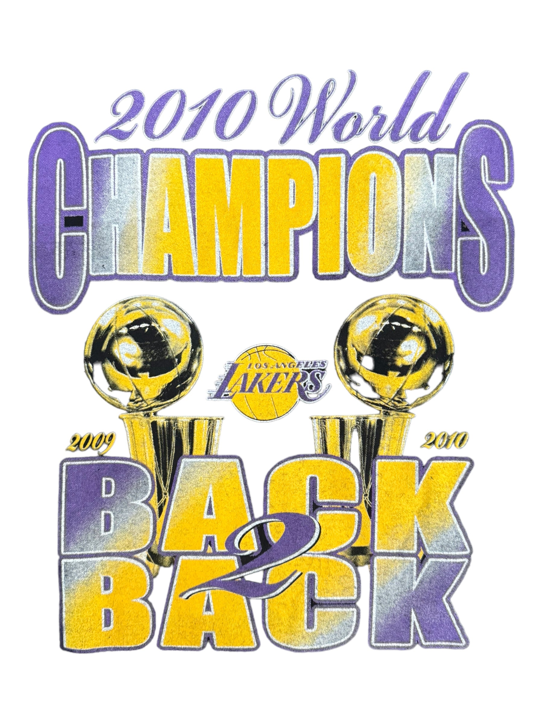Los Angeles Lakers Back 2 Back Champions 2009-2010 Kobe Bryant T-Shirt Men's 3XL