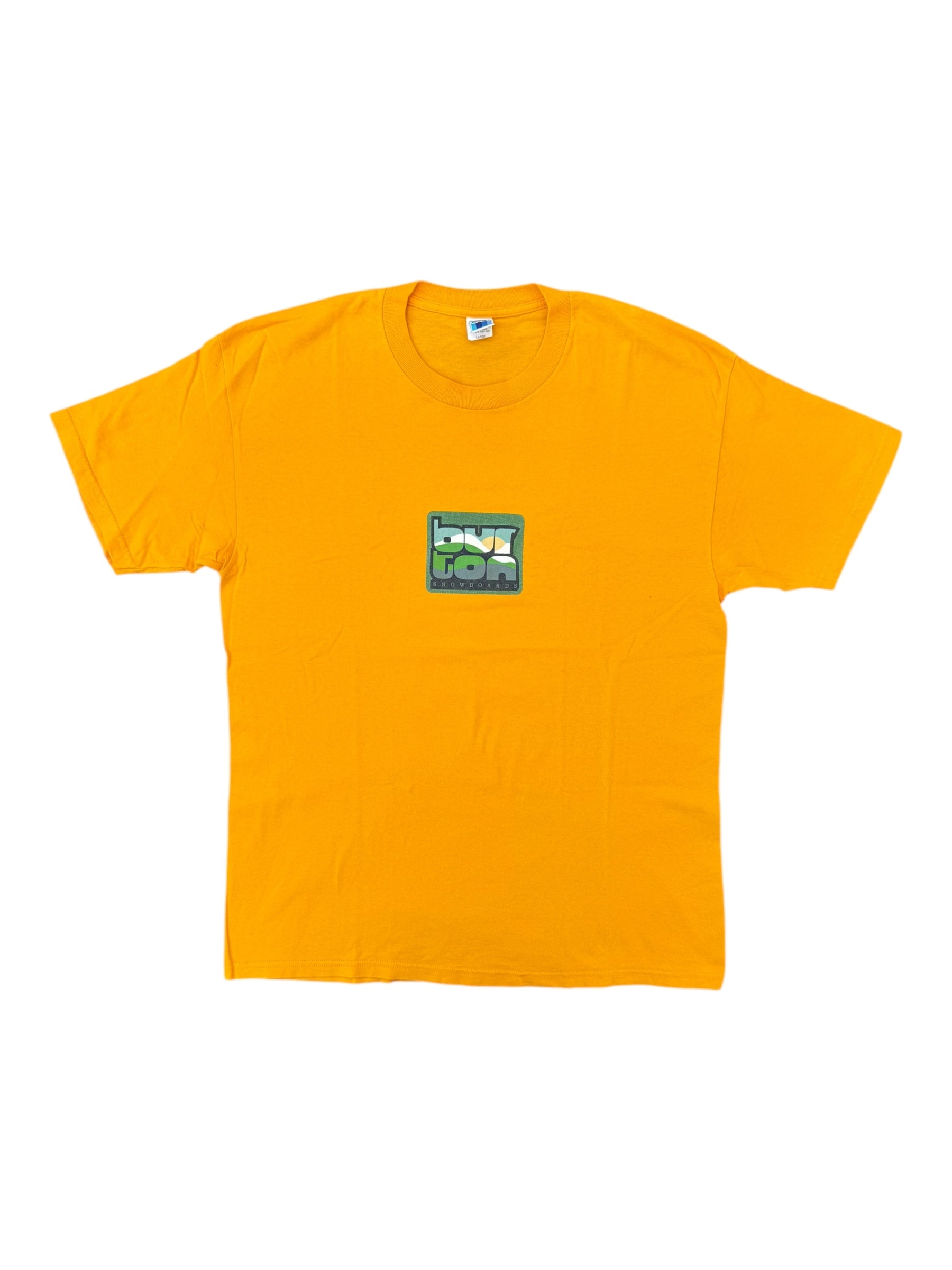 Burton Snowboards 90s Yellow Mountains Logo Size Large