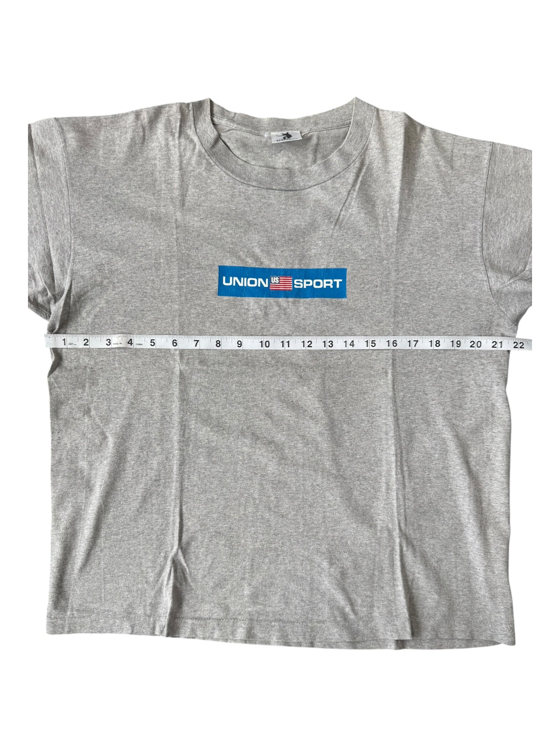 Union 90s Union Sport Logo Grey T-Shirt Size Large