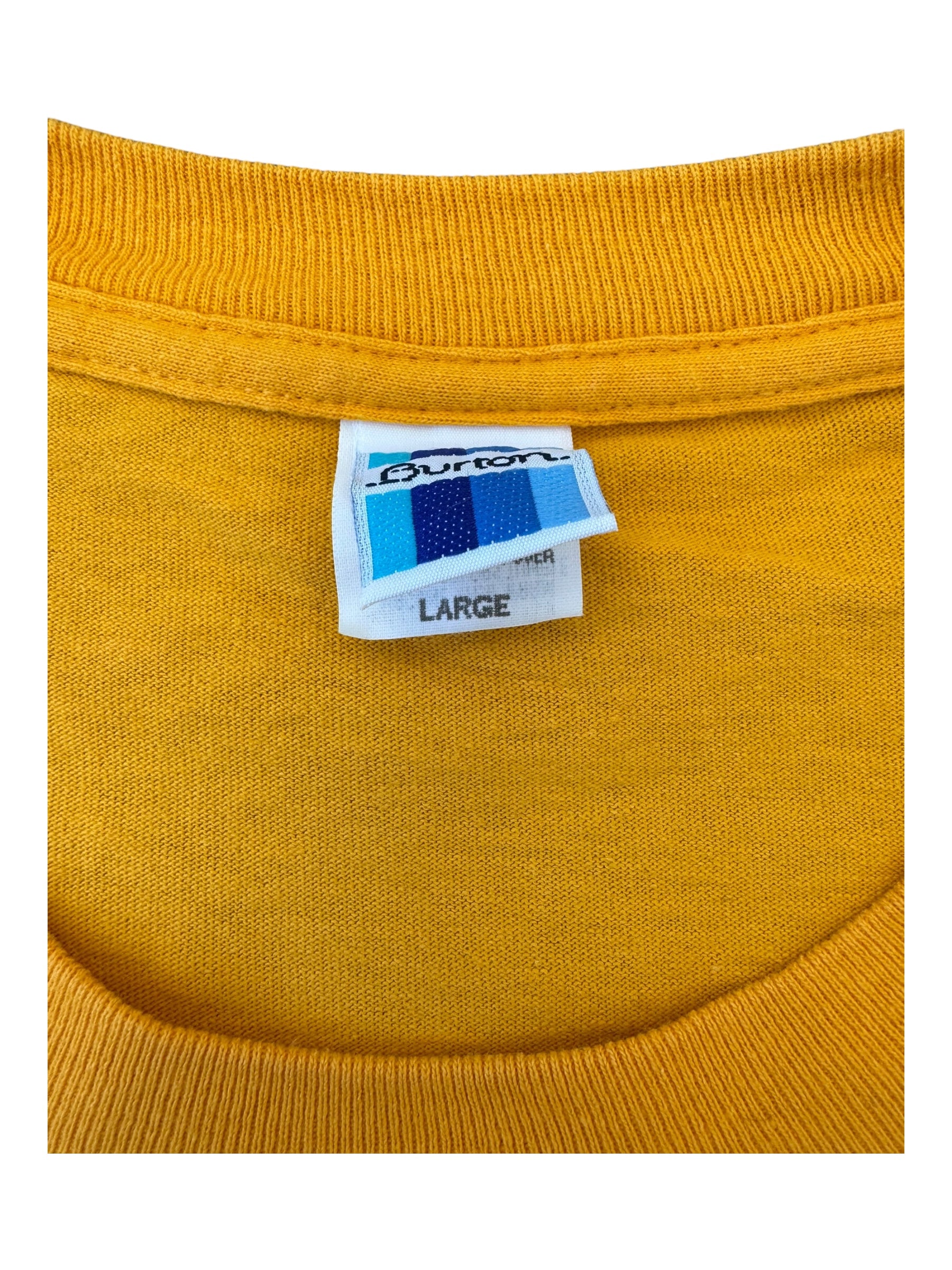 Burton Snowboards 90s Yellow Mountains Logo Size Large