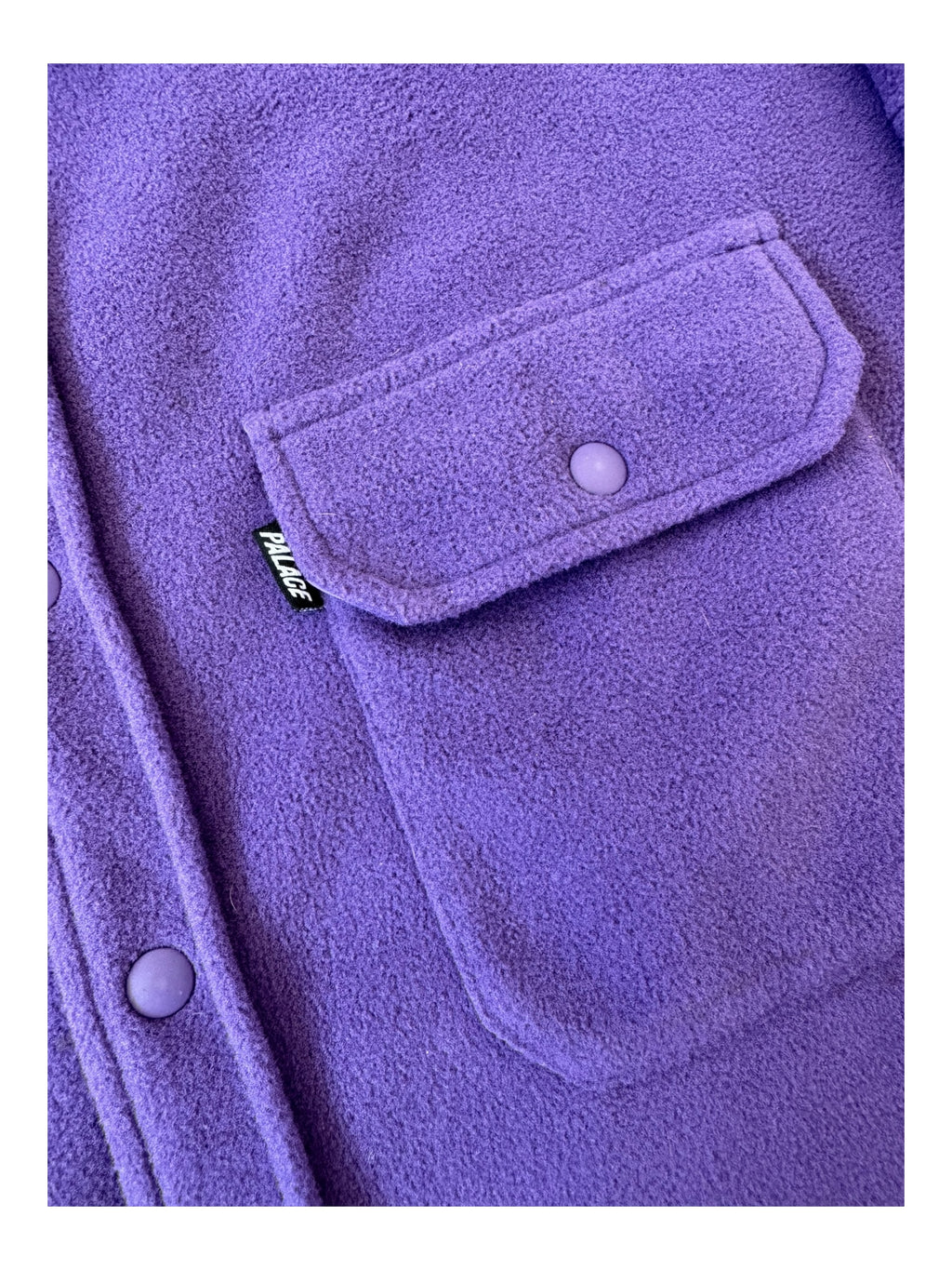 Palace Purple Polartec Lazer Shirt Fleece Button Up Size Small
