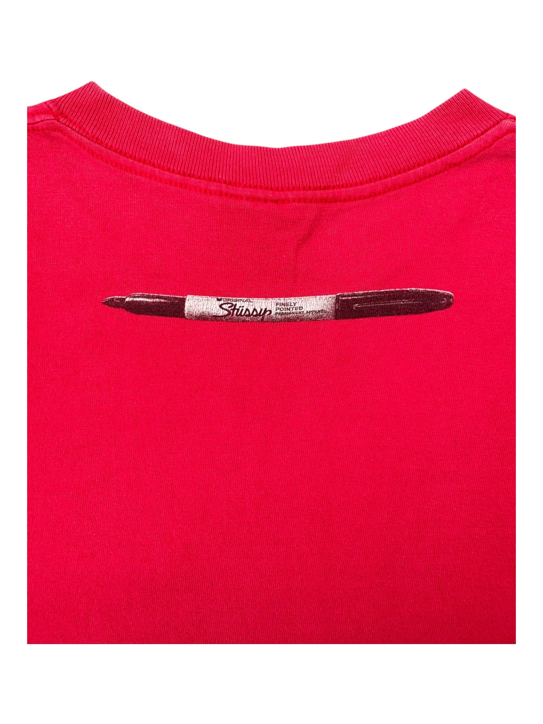 Stussy 90s Red Sharpie T-Shirt Size Medium