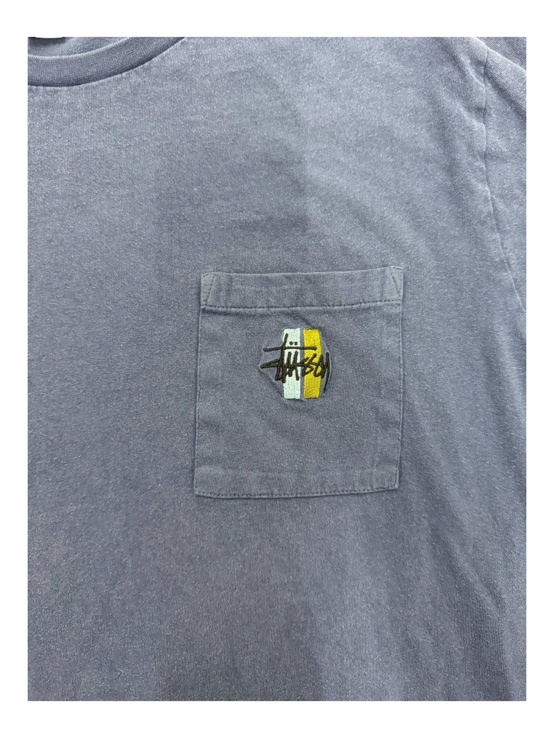 Stussy 00s Navy Pocket Embroidery T-Shirt Size Large