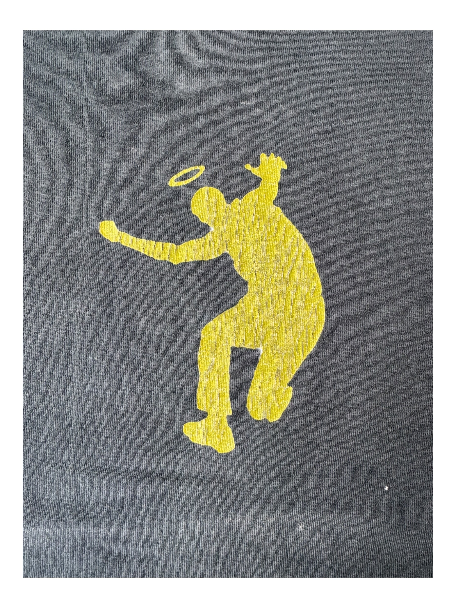 Union 90s Yellow Frontman Black T-Shirt Size Medium