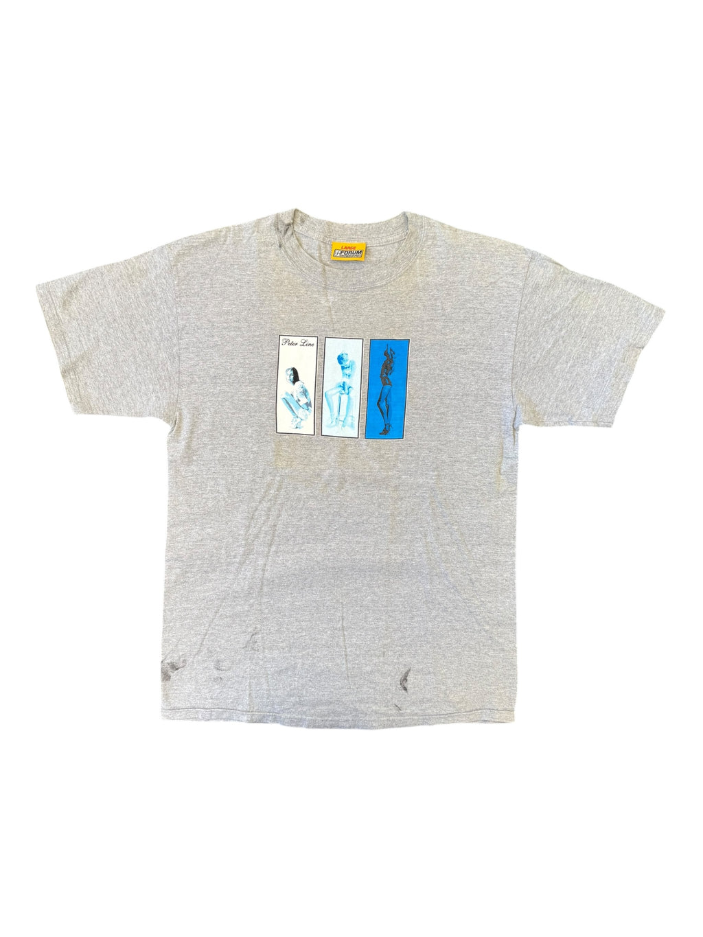 Forum Snowboards 90s Grey Peter Line Strippers T-Shirt Size Large